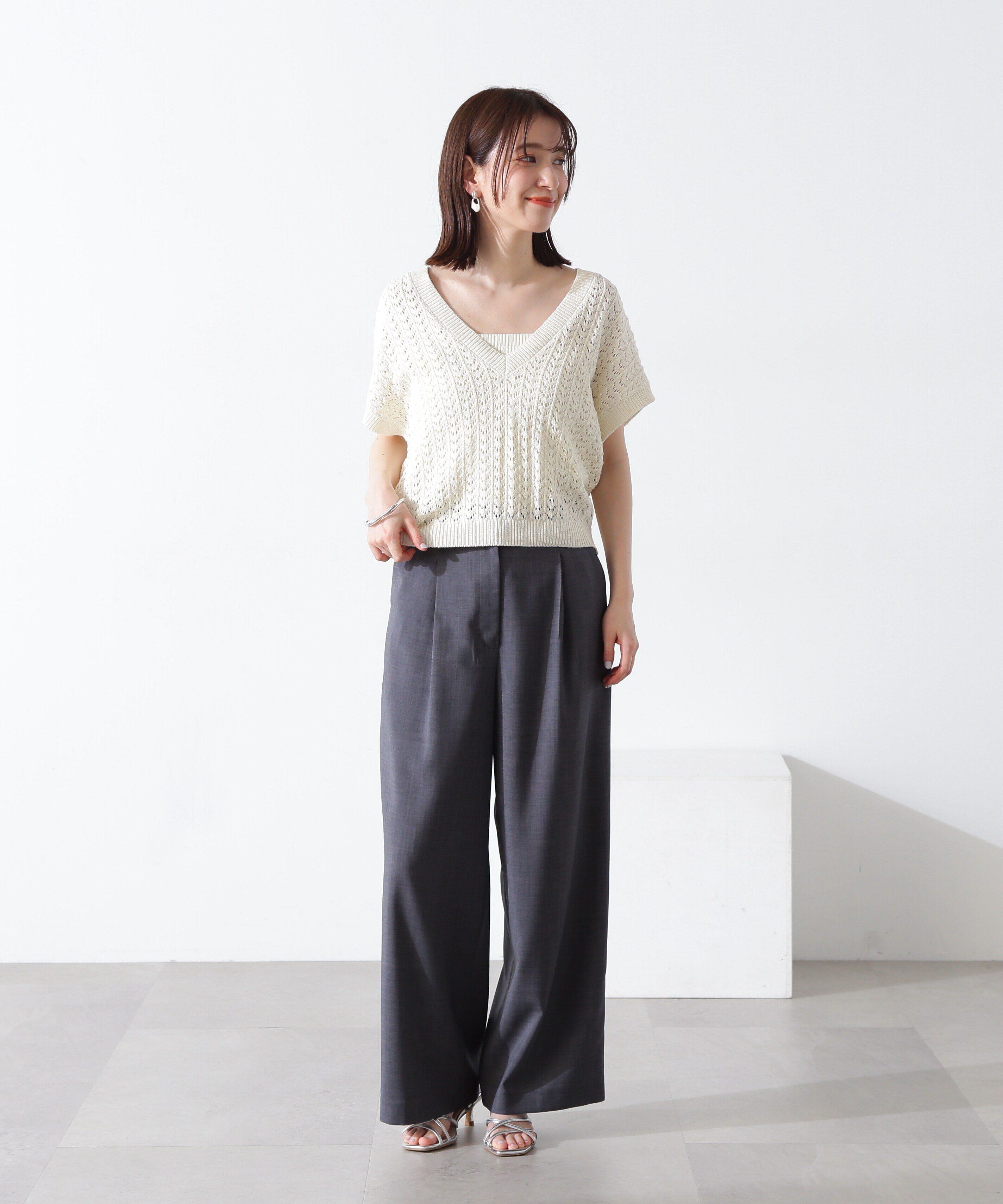  「クロシェ編みニット&times;ビスチェセット」|ニット・セーター|