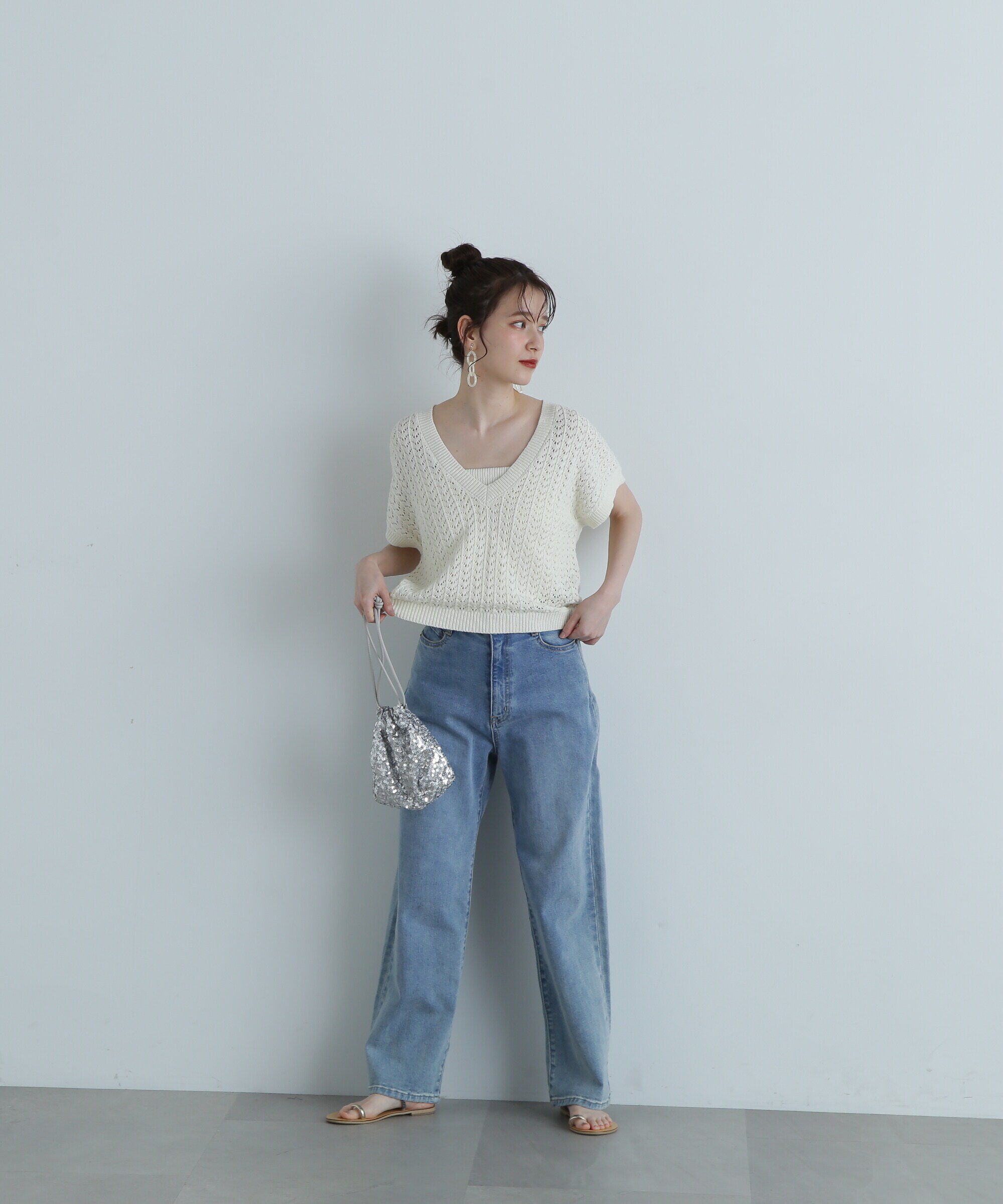  「クロシェ編みニット&times;ビスチェセット」|ニット・セーター|