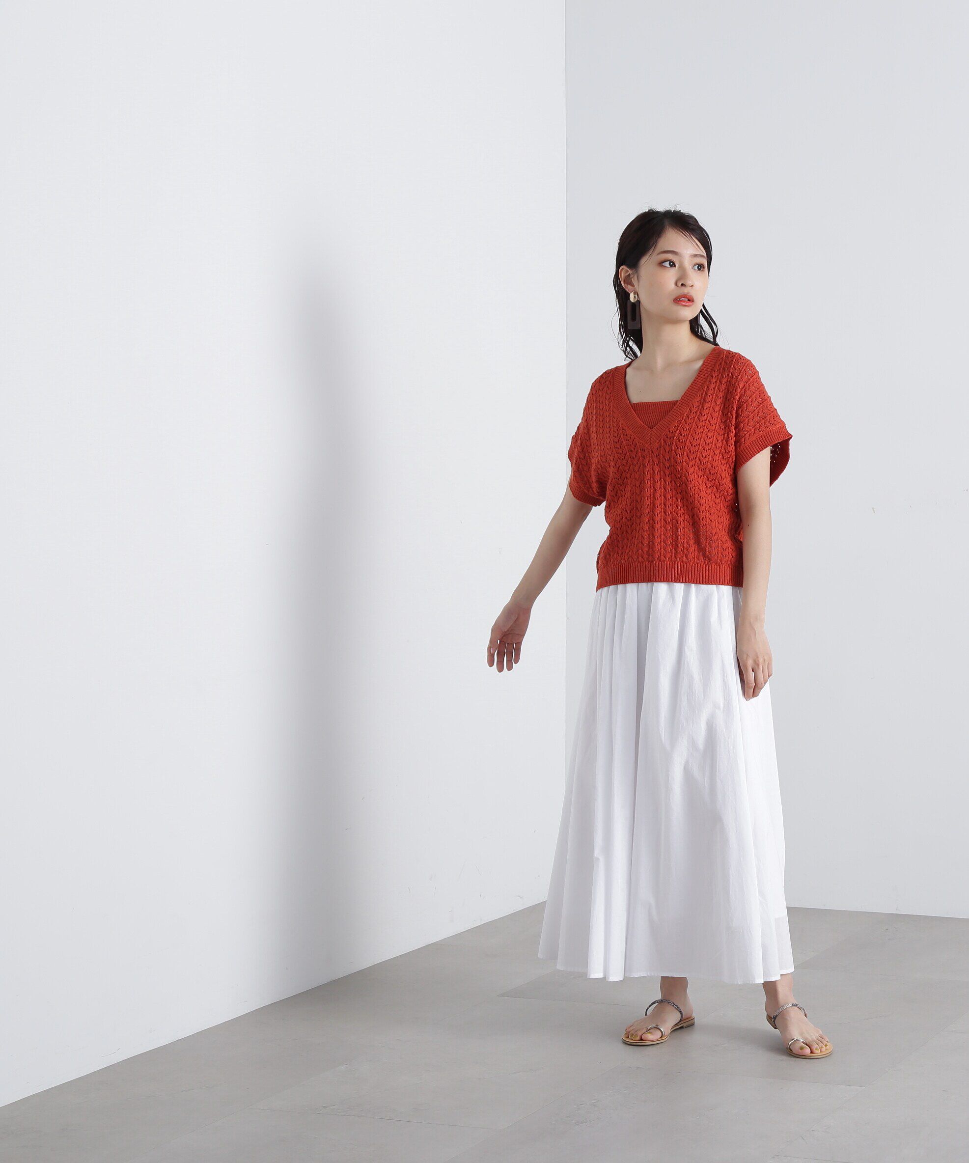  「クロシェ編みニット&times;ビスチェセット」|ニット・セーター|