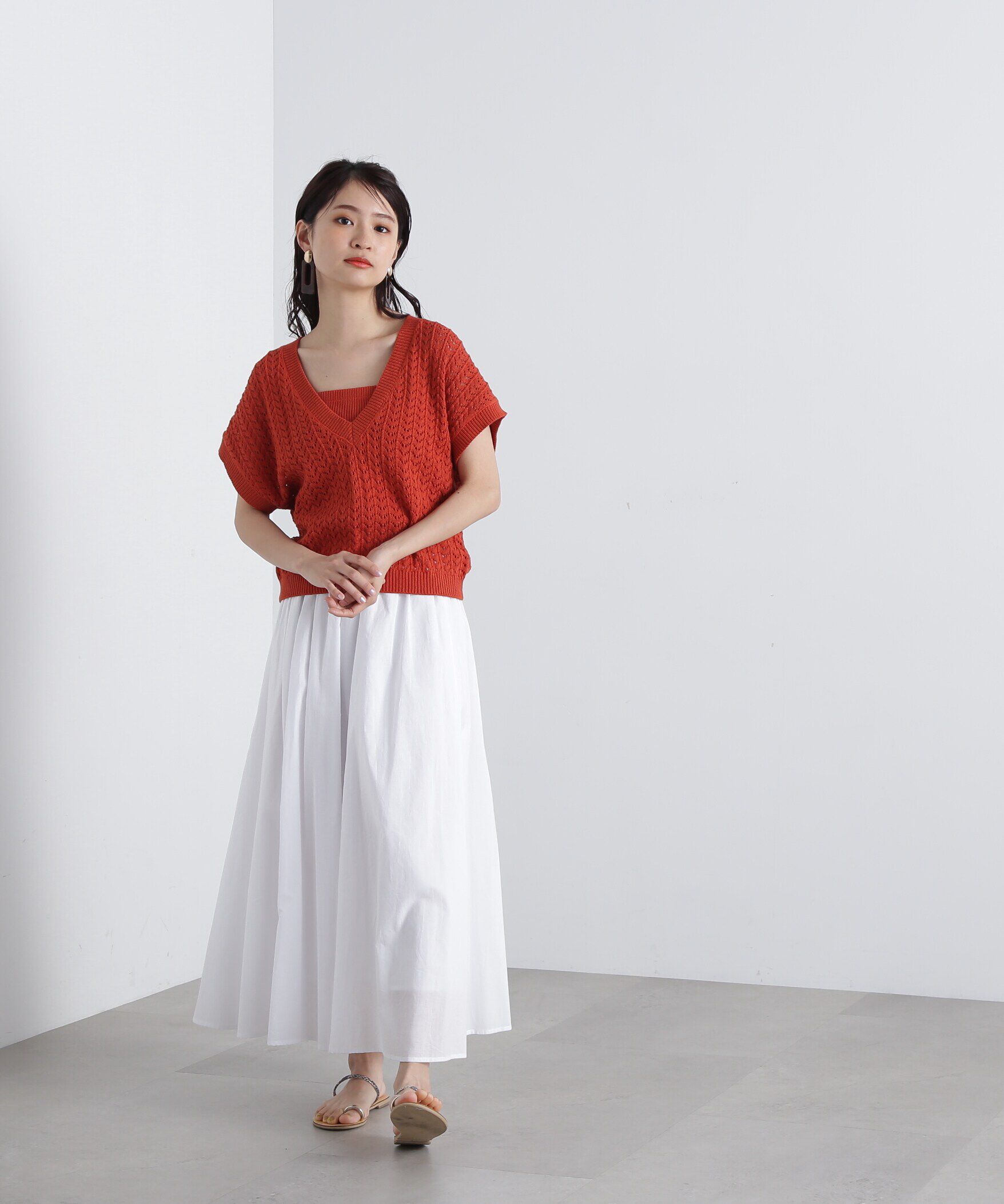  「クロシェ編みニット&times;ビスチェセット」|ニット・セーター|