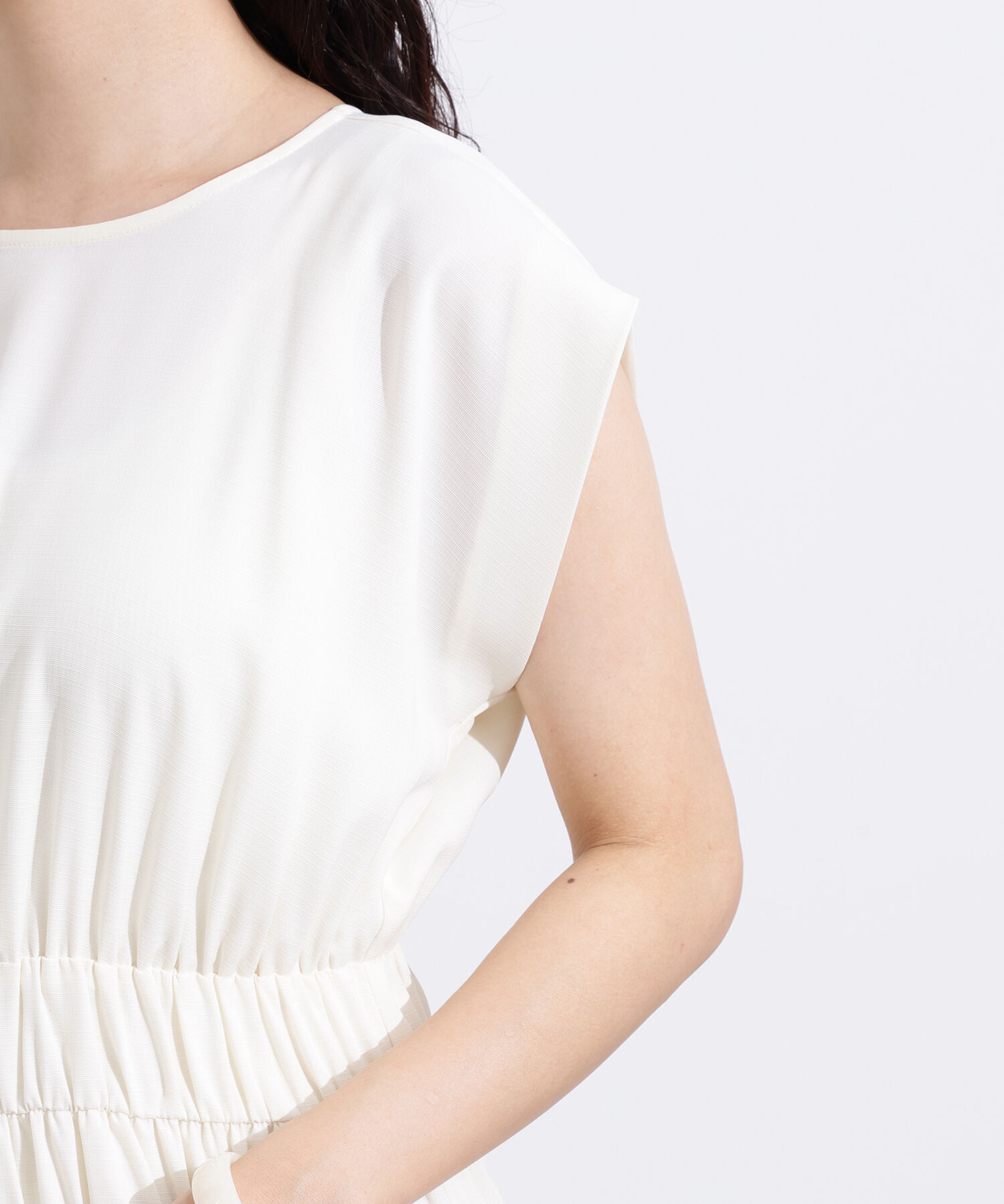  「ギャザーデザインワンピース」|ワンピース|