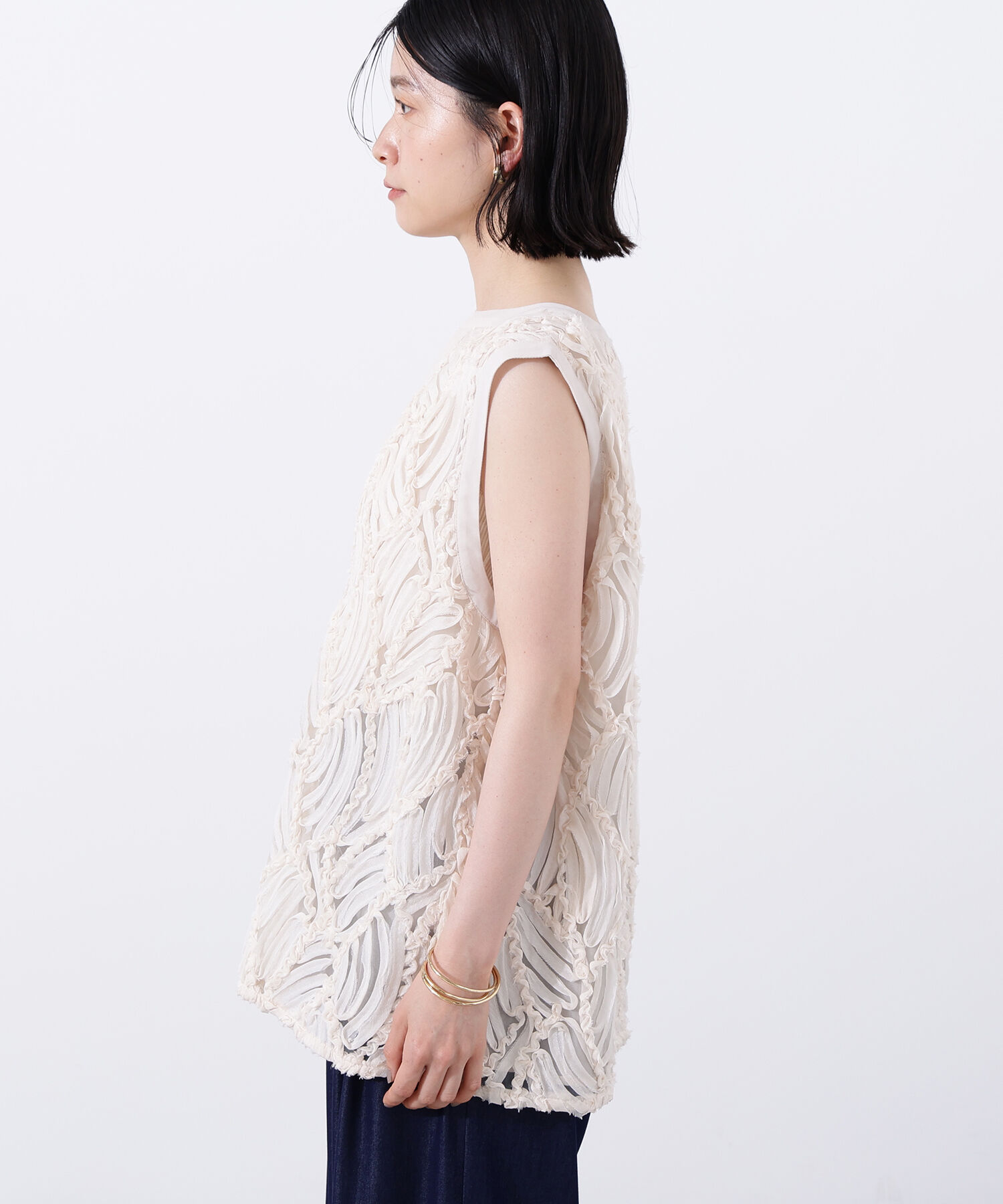  「レース刺繍ベスト」|シャツ・ブラウス|