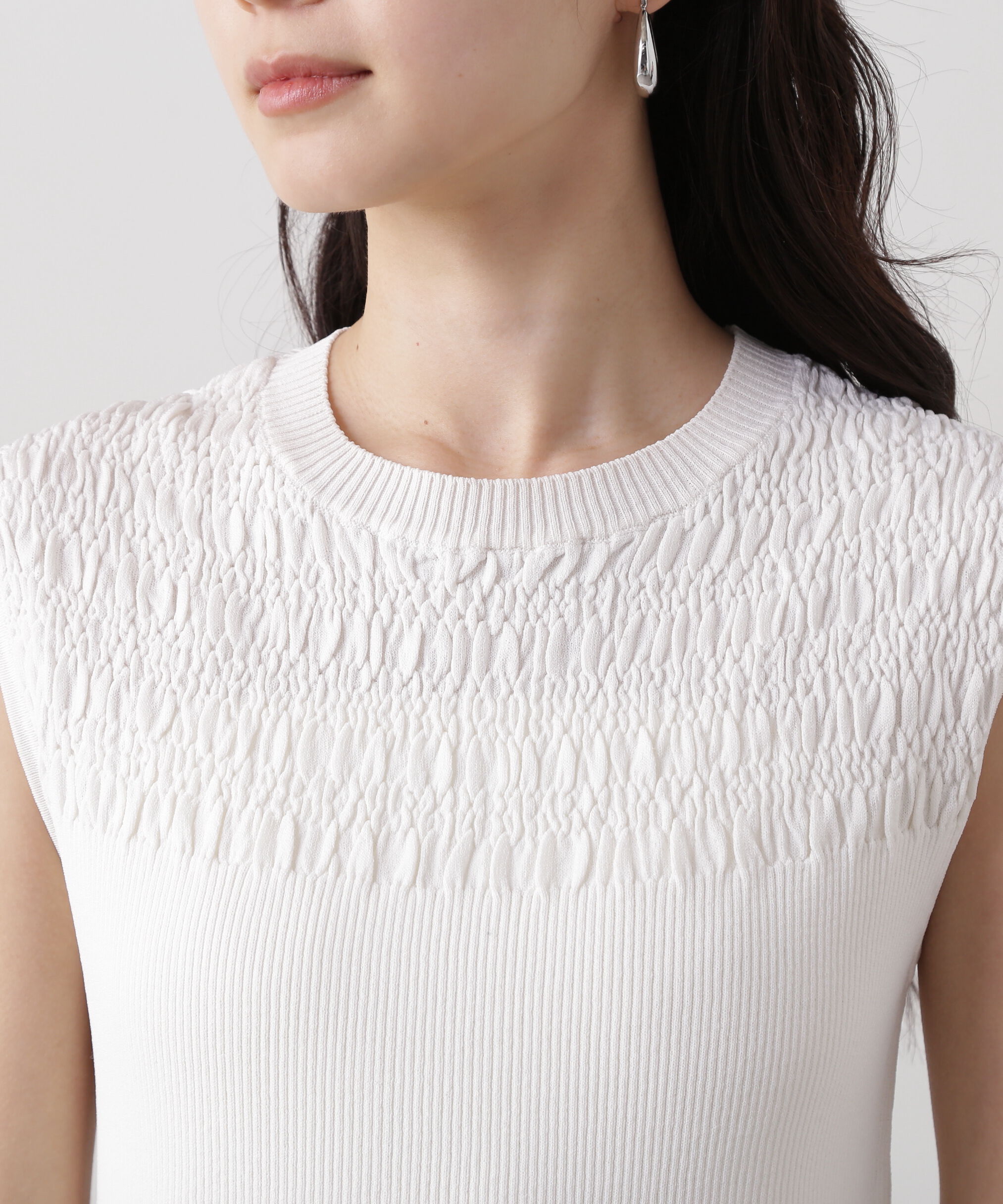  「シャーリングフレンチスリーブニット」|ニット・セーター|