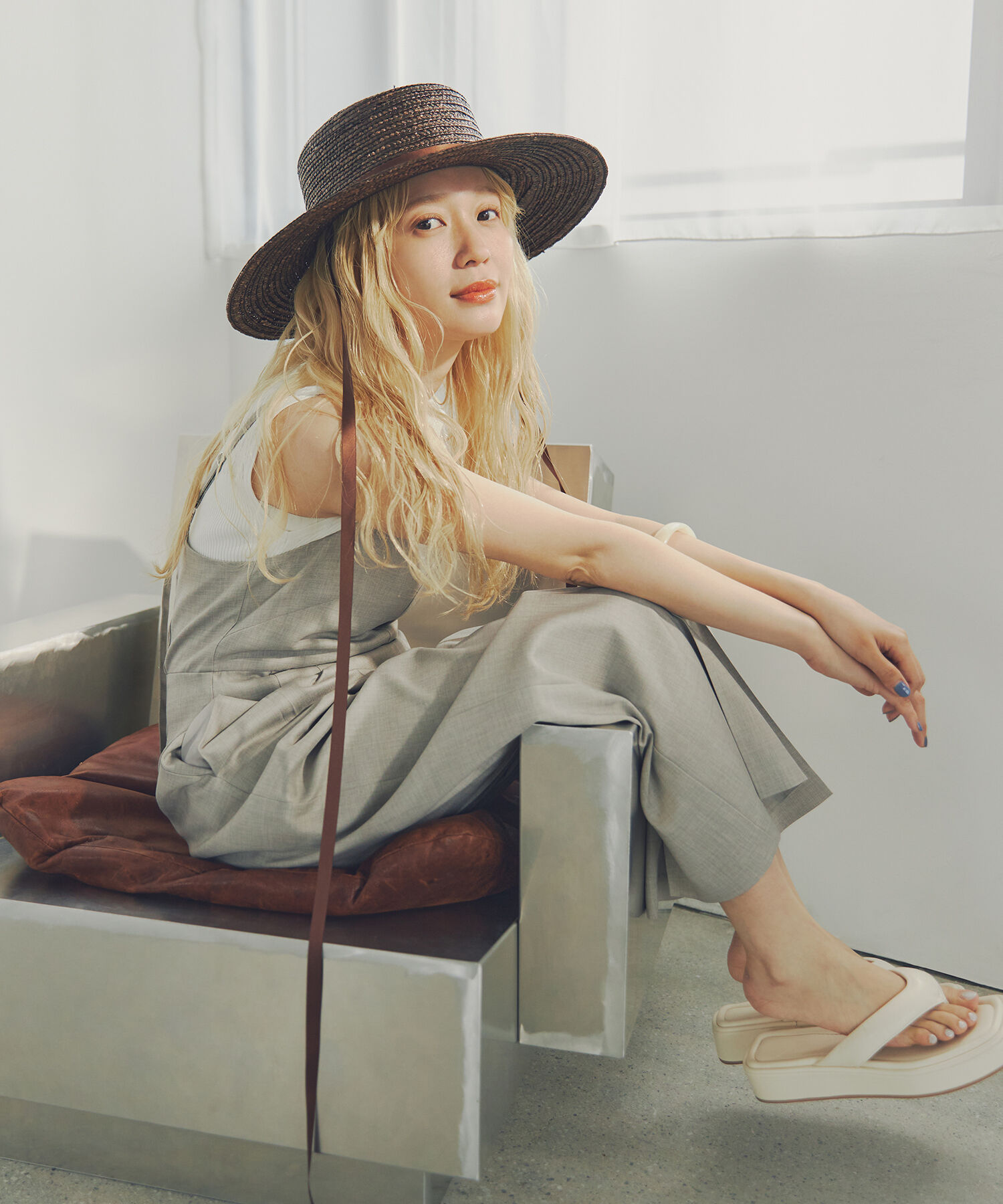  「シャーリングフレンチスリーブニット」|ニット・セーター|