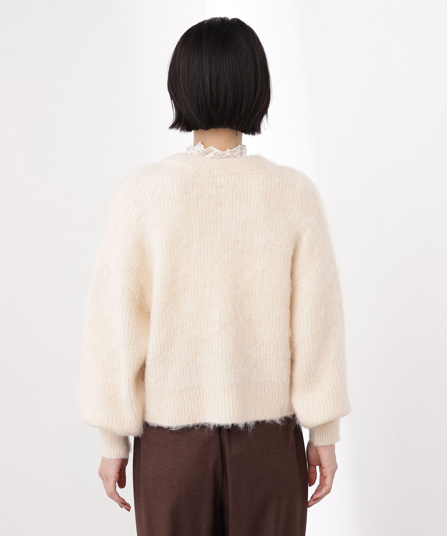  「クルーネックフェザーカーディガン」|ニット・セーター|