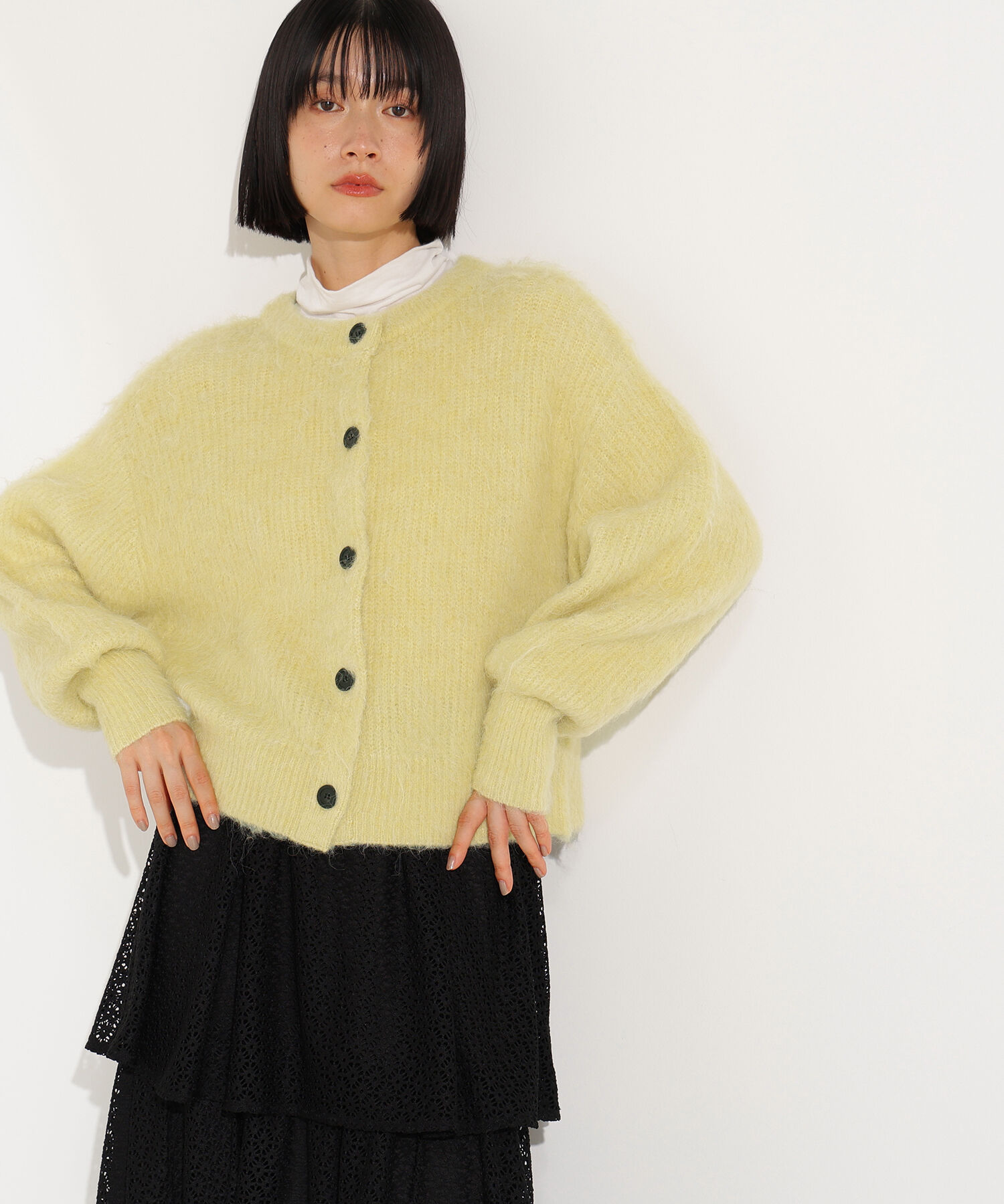  「クルーネックフェザーカーディガン」|ニット・セーター|