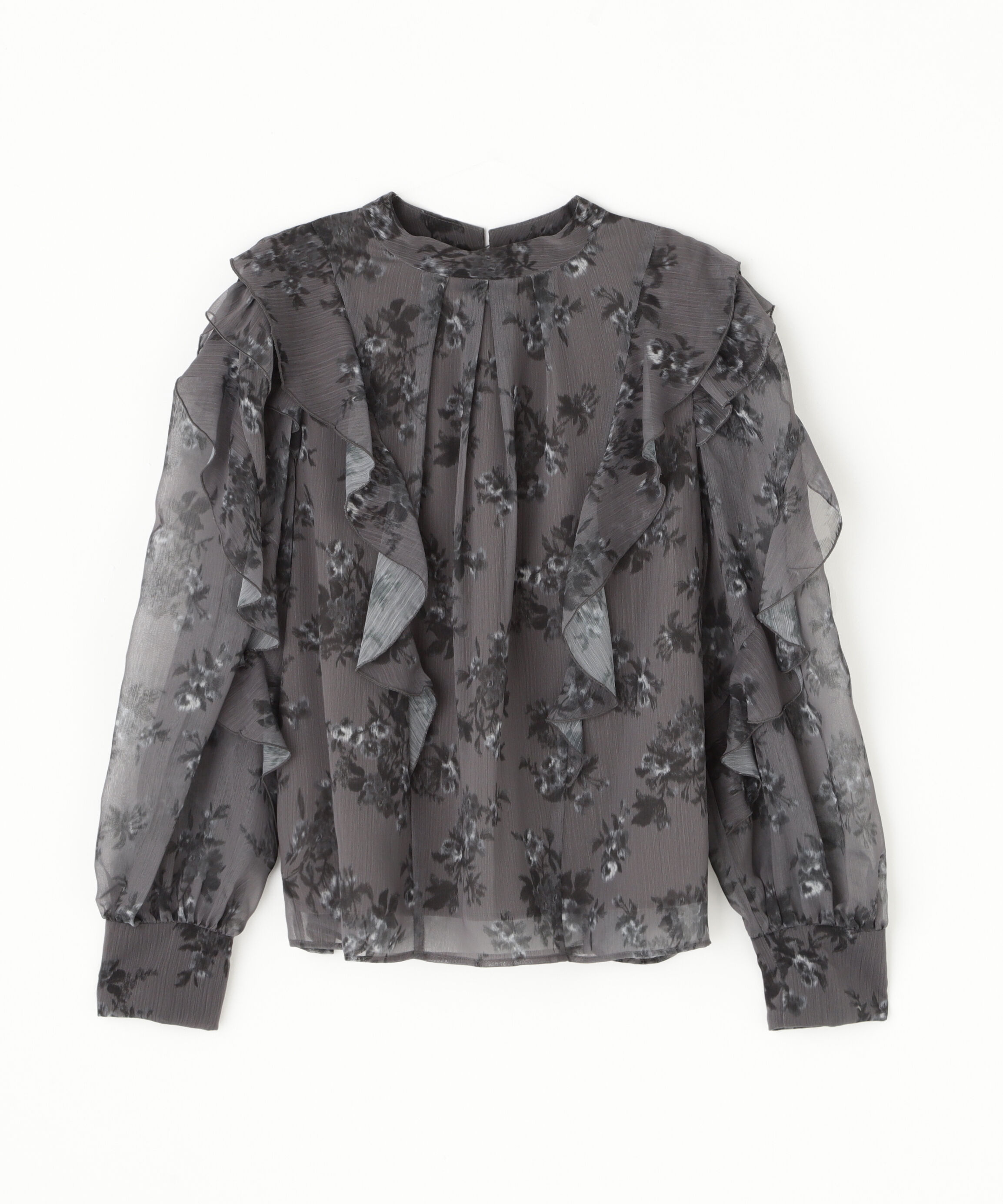  「2wayフリルショルダープリントブラウス」|シャツ・ブラウス|