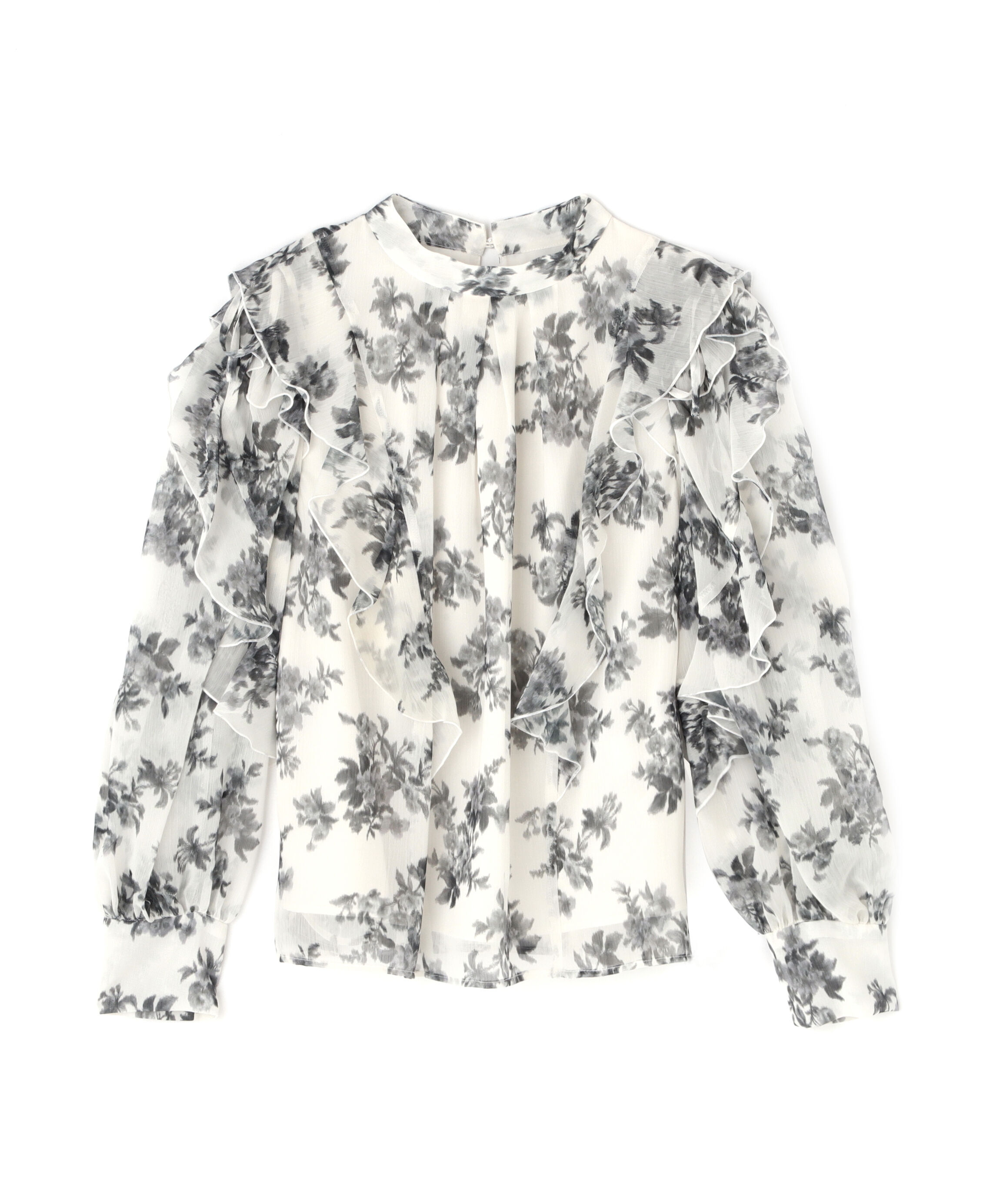  「2wayフリルショルダープリントブラウス」|シャツ・ブラウス|