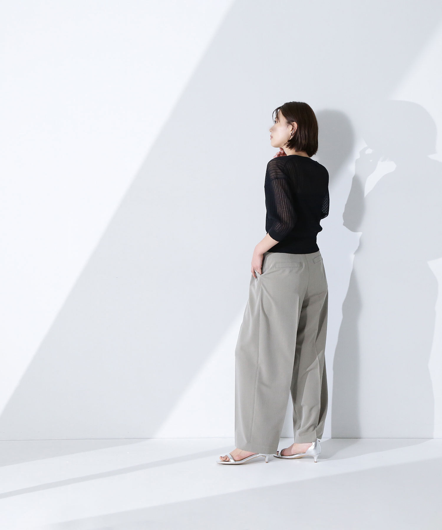  「Vネックシアーリブカーディガン」|ニット・セーター|