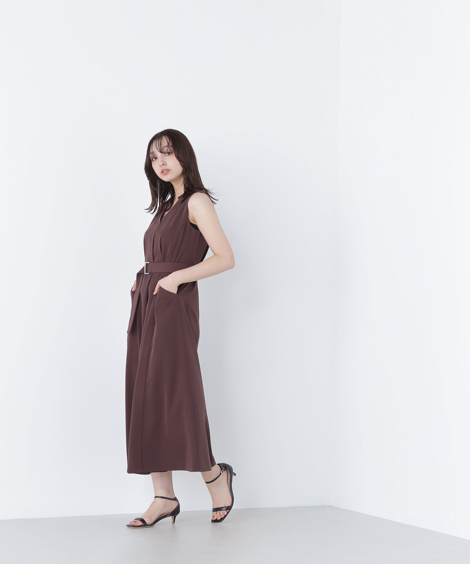  「ベルテッドシャツワンピース」|ワンピース|