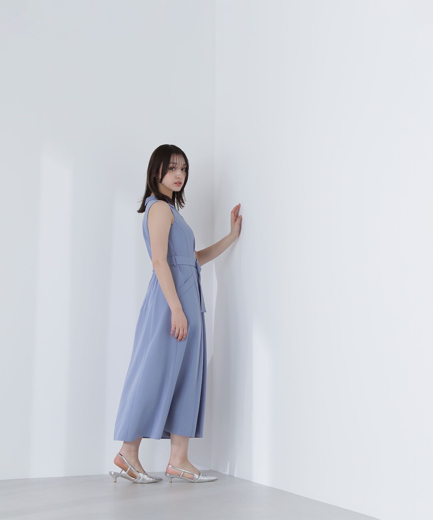  「ベルテッドシャツワンピース」|ワンピース|