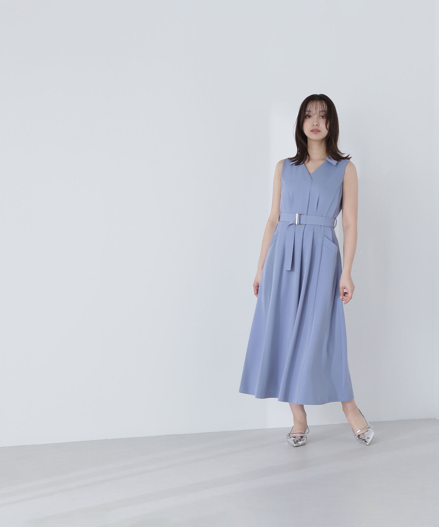  「ベルテッドシャツワンピース」|ワンピース|