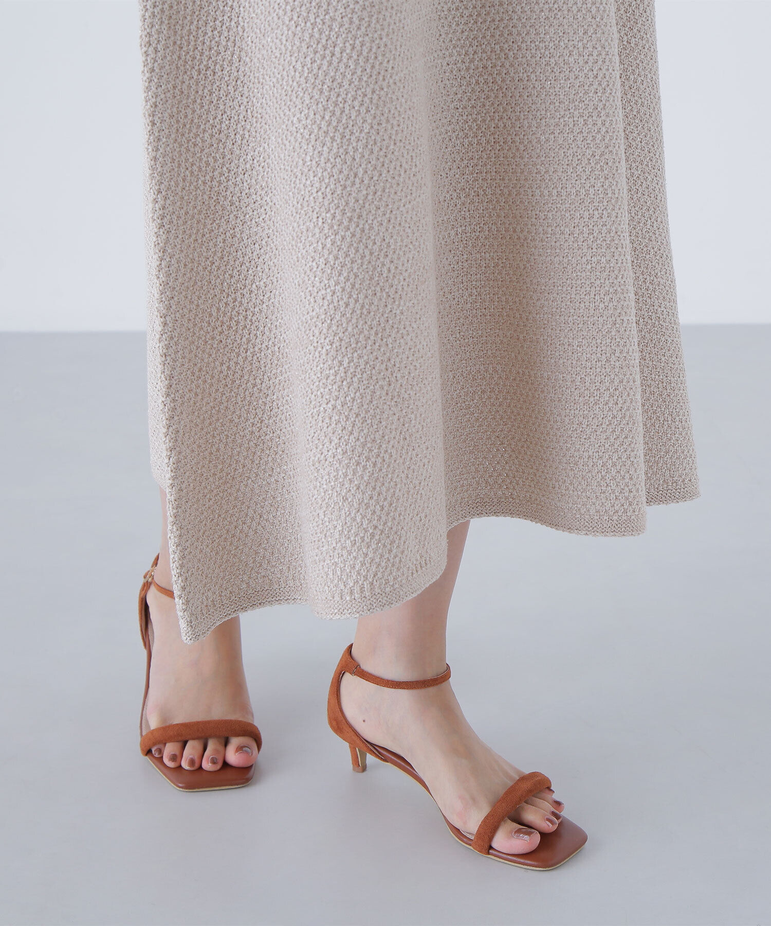  「フリンジツイードニットワンピース」|ワンピース|