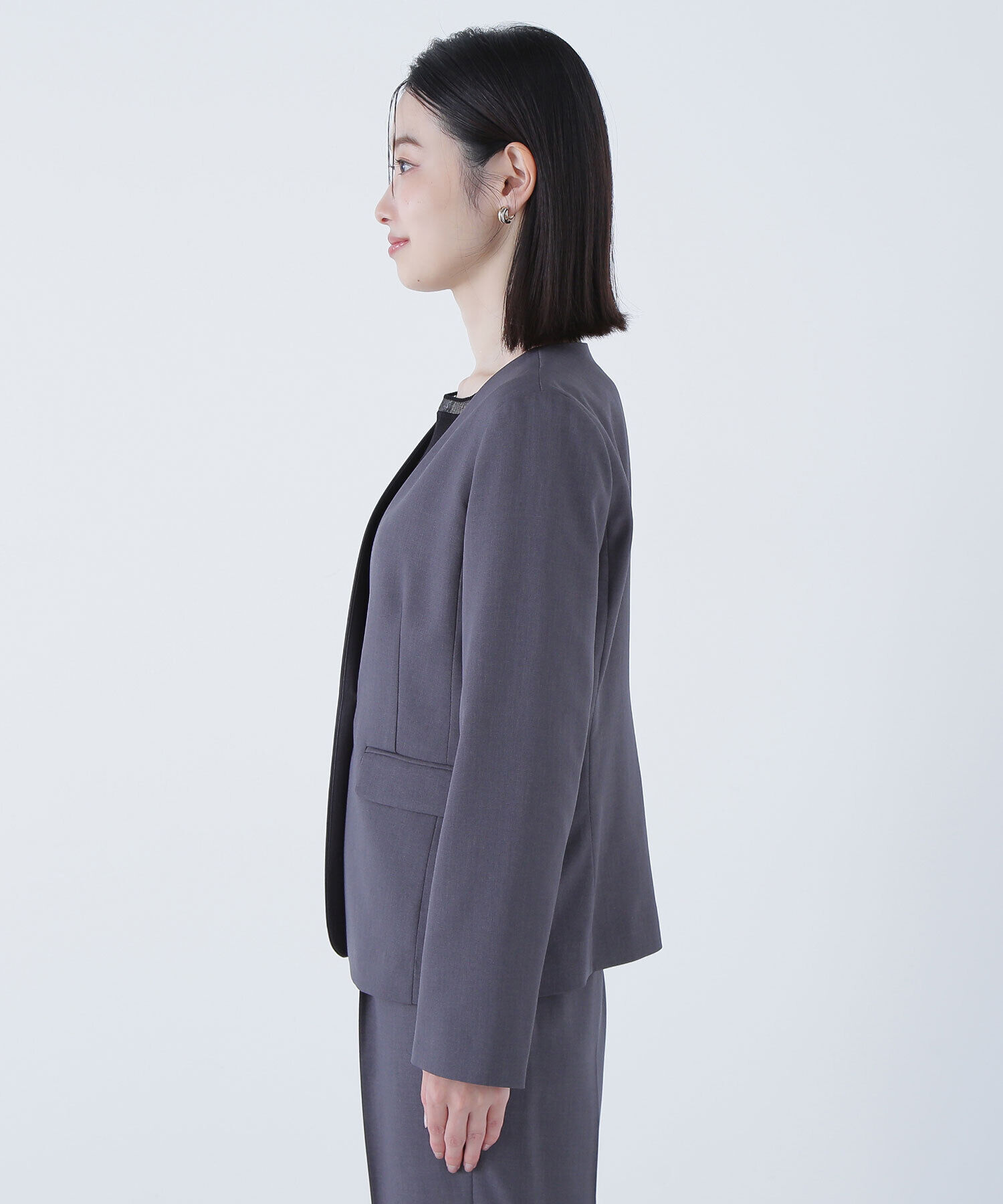  「パウダリーツイルセットアップシリーズ ノーカラージャケット」|その他|