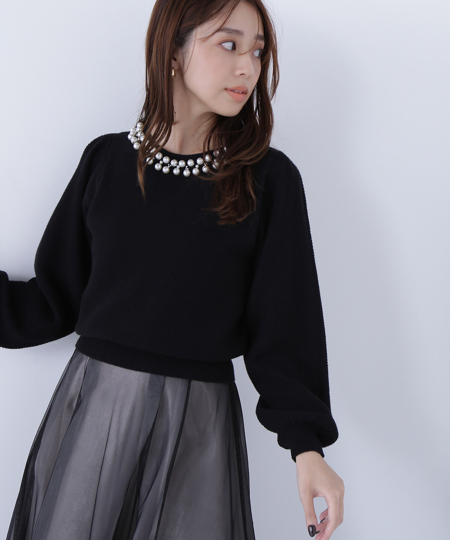  「パールネックニット」|ニット・セーター|