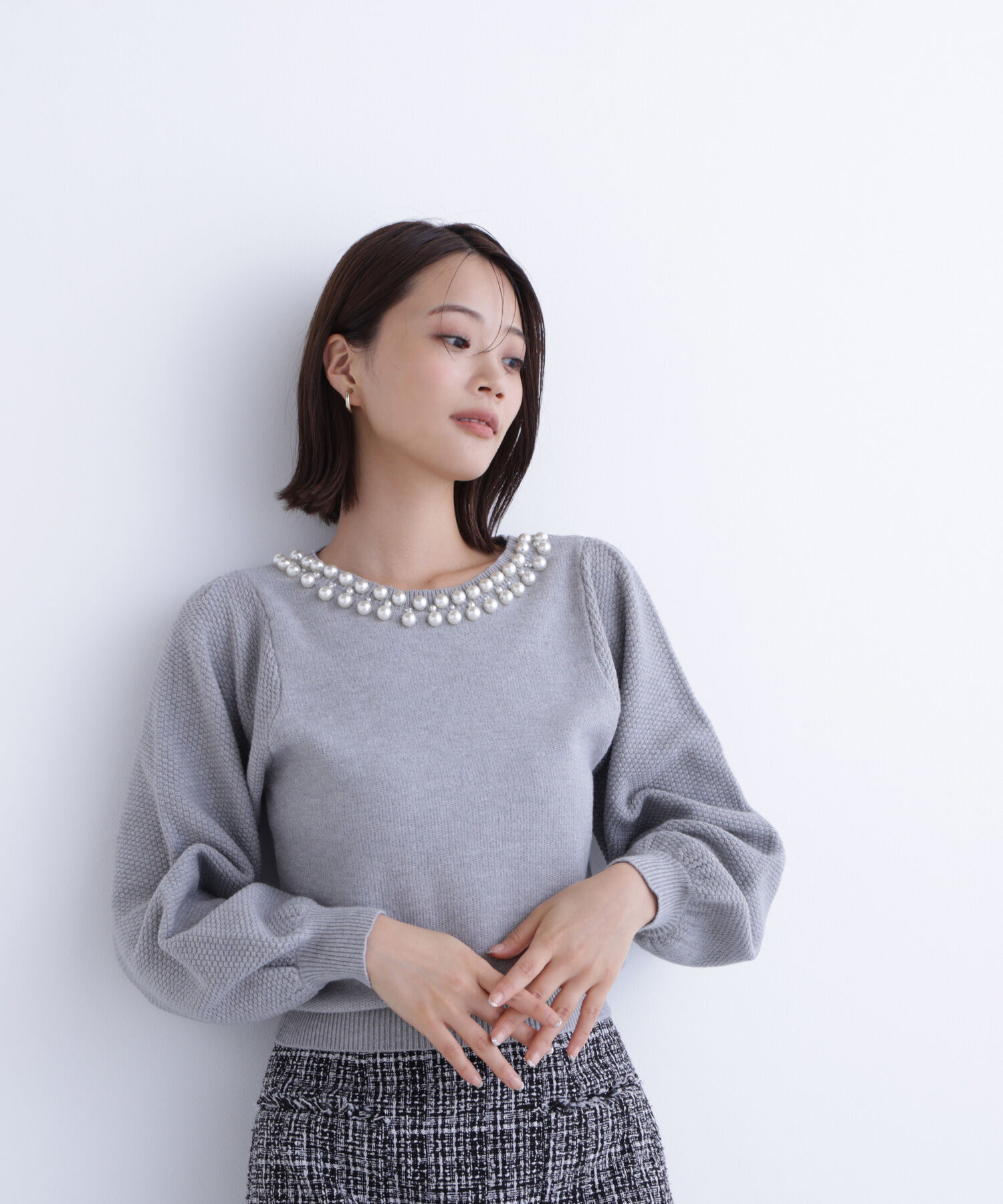  「パールネックニット」|ニット・セーター|