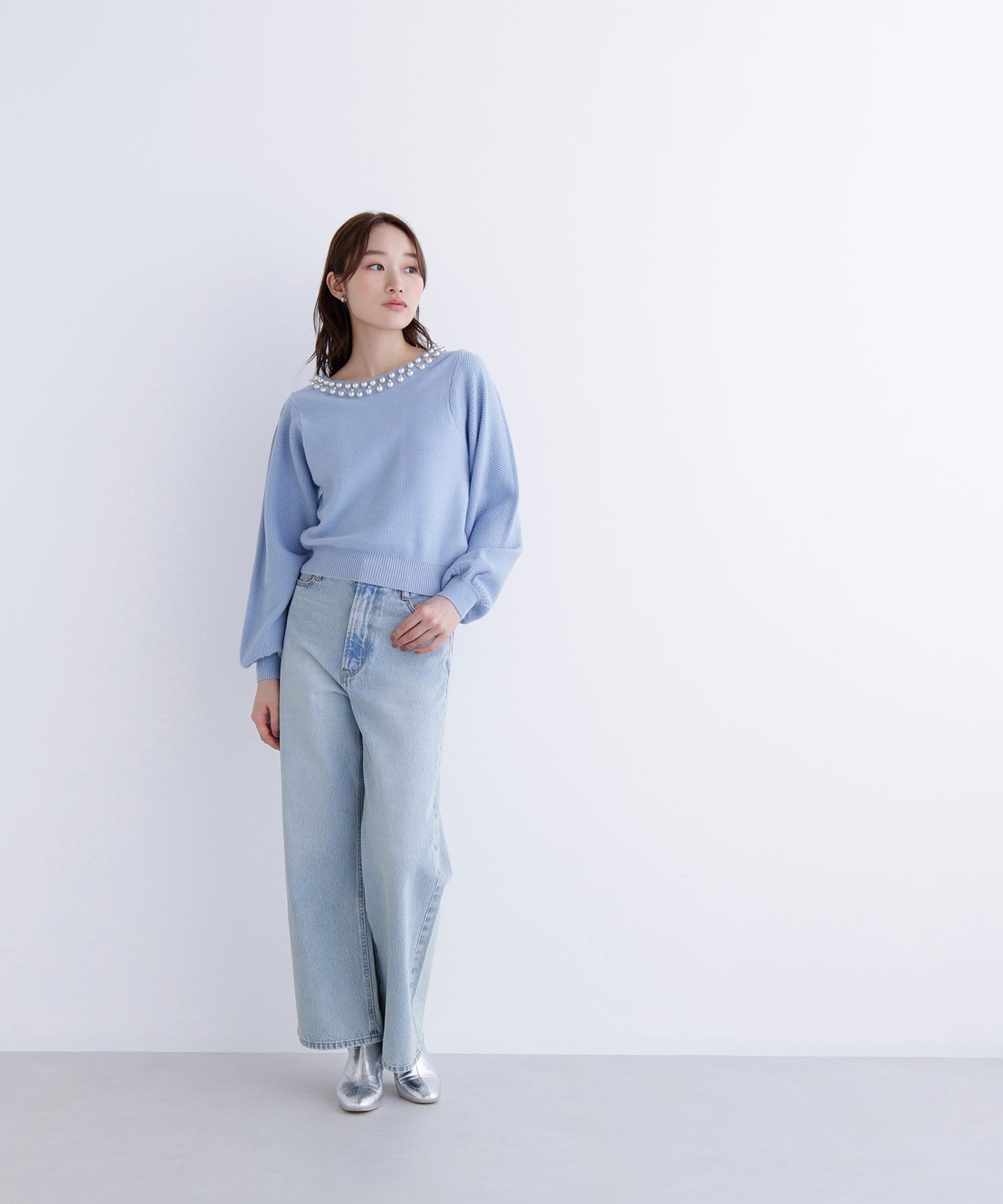  「パールネックニット」|ニット・セーター|