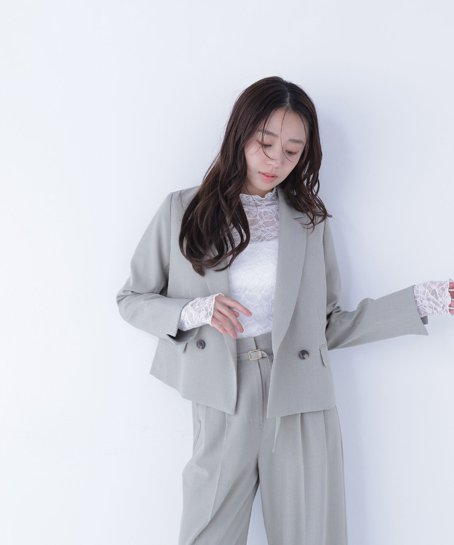  「レースハイネックカットソー」|Tシャツ・カットソー|