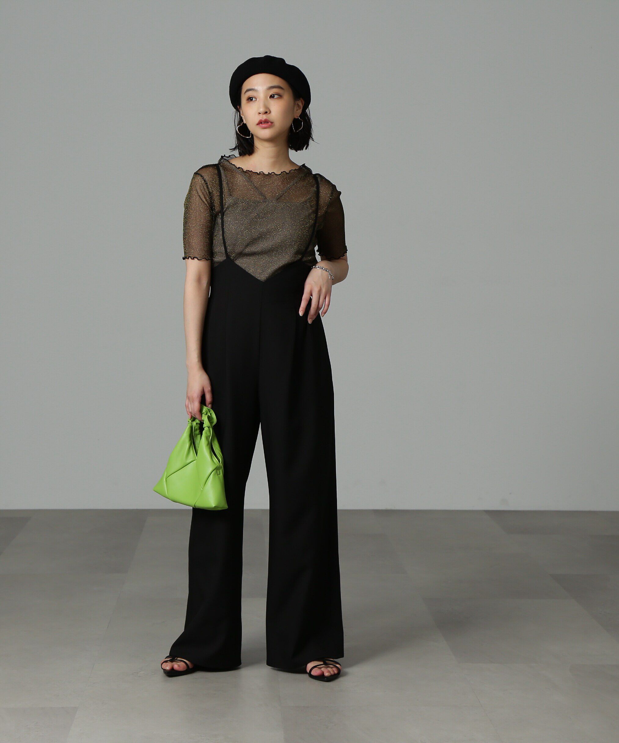  「追加　ラメシアー半袖カットソー」|Tシャツ・カットソー|