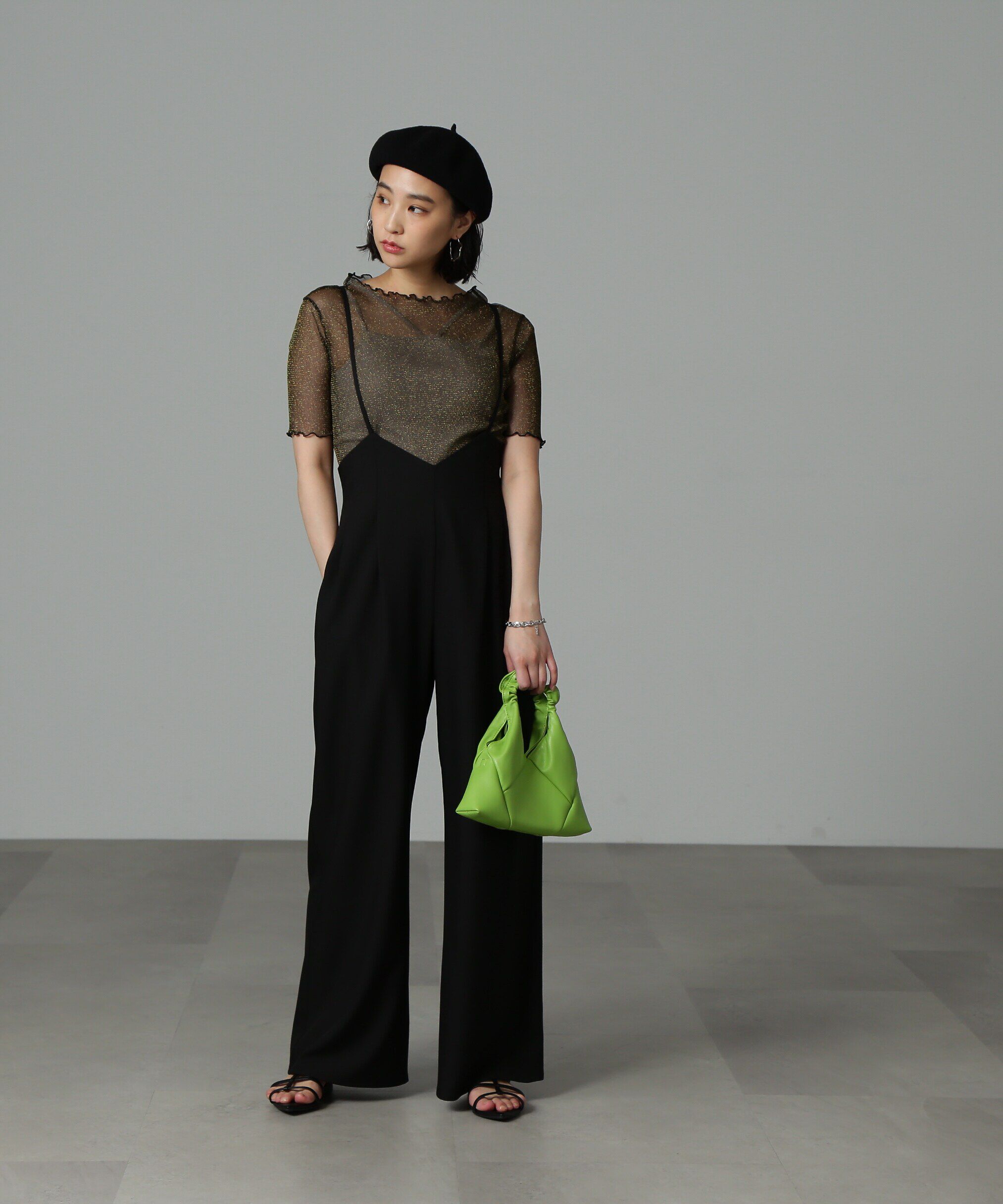  「追加　ラメシアー半袖カットソー」|Tシャツ・カットソー|