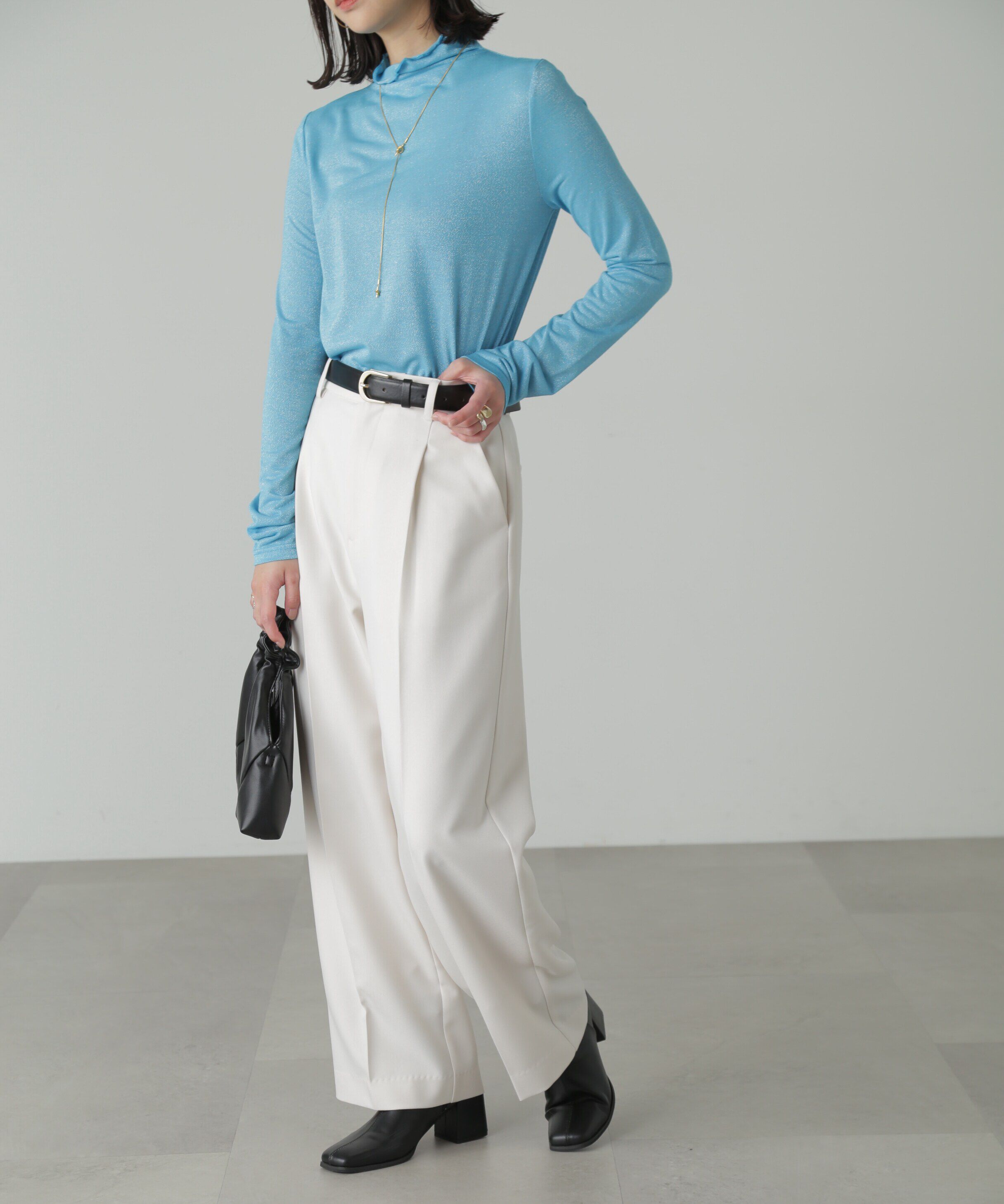  「ラメシアーハイネックカットソー」|Tシャツ・カットソー|