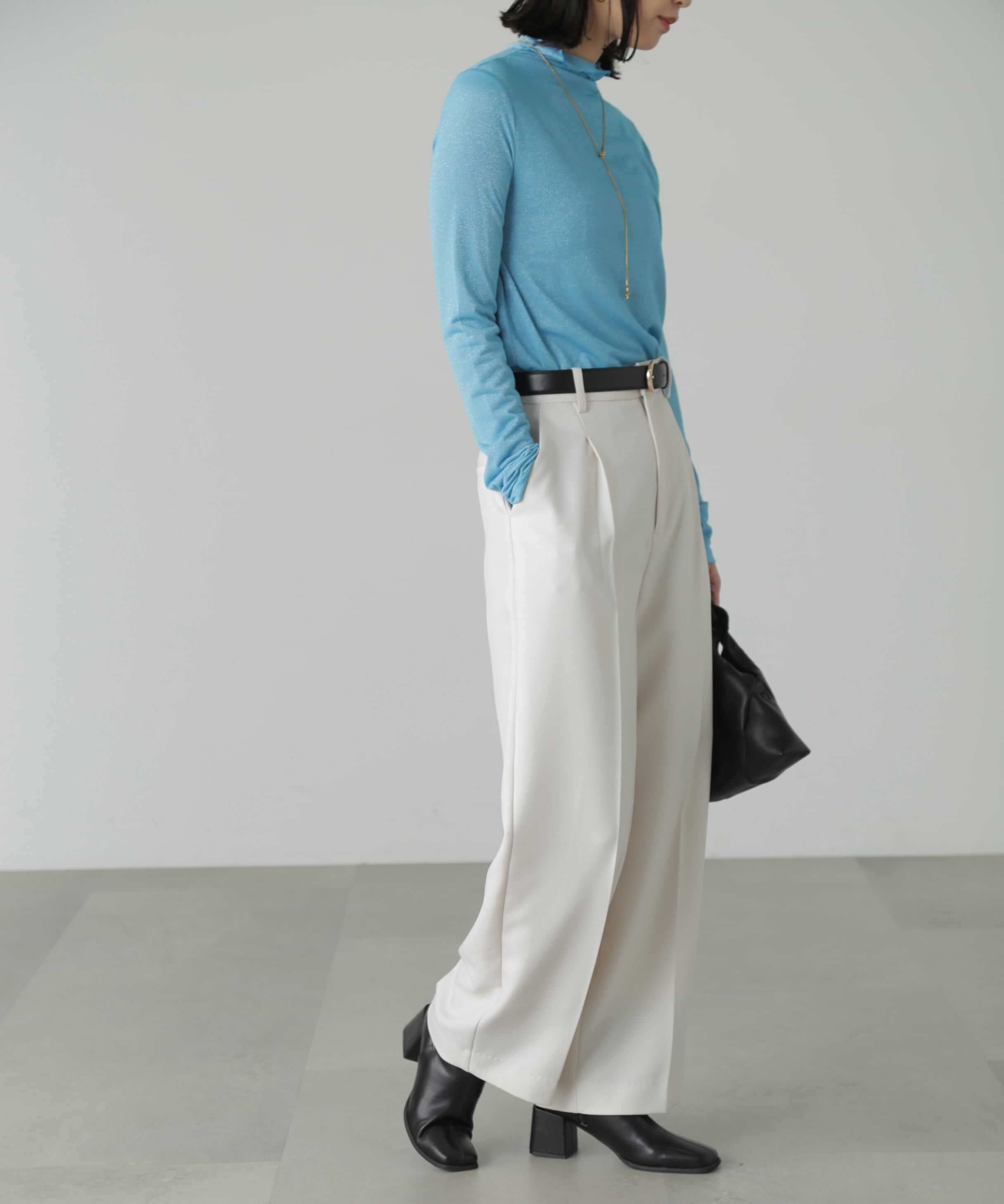  「ラメシアーハイネックカットソー」|Tシャツ・カットソー|