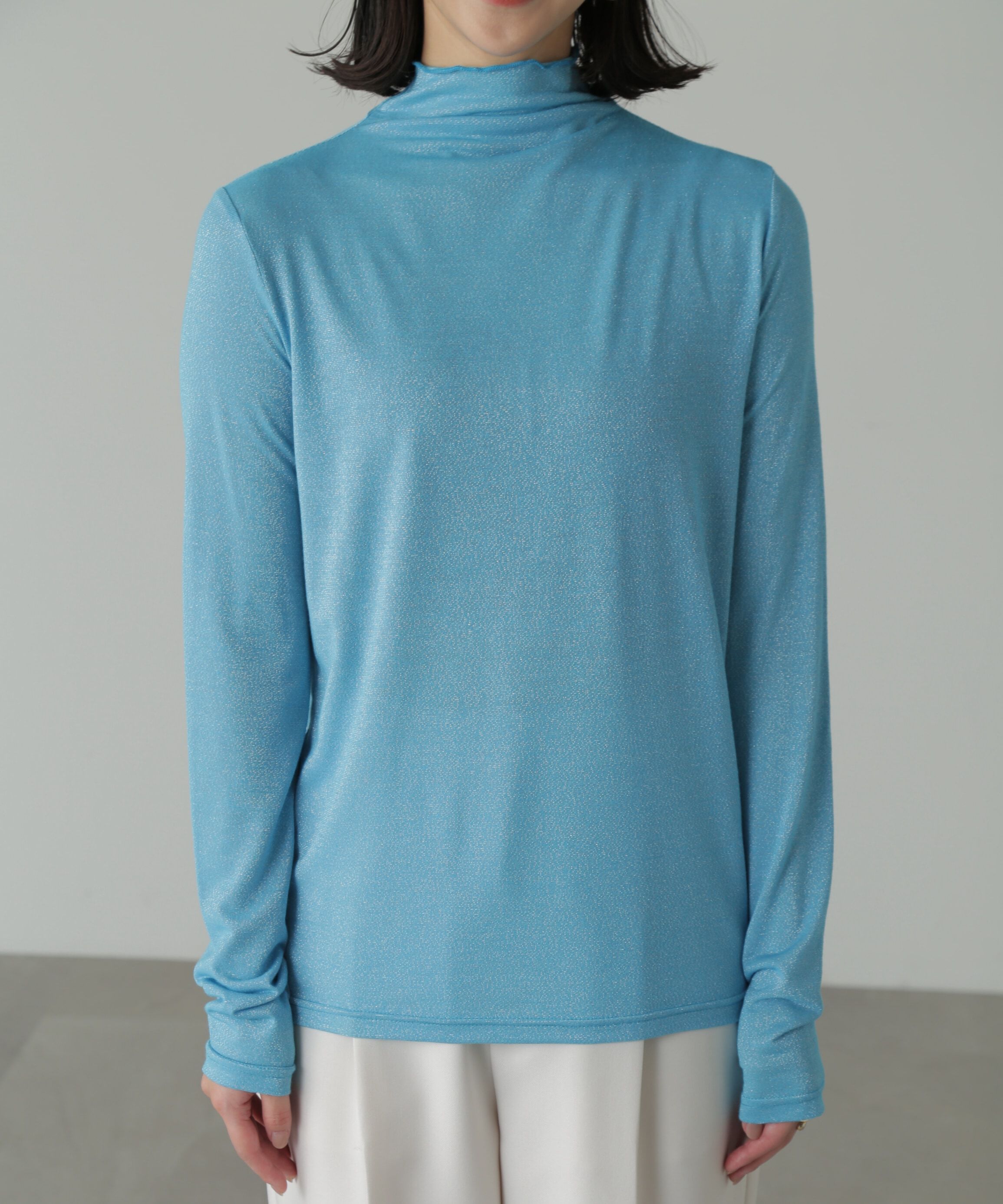  「ラメシアーハイネックカットソー」|Tシャツ・カットソー|