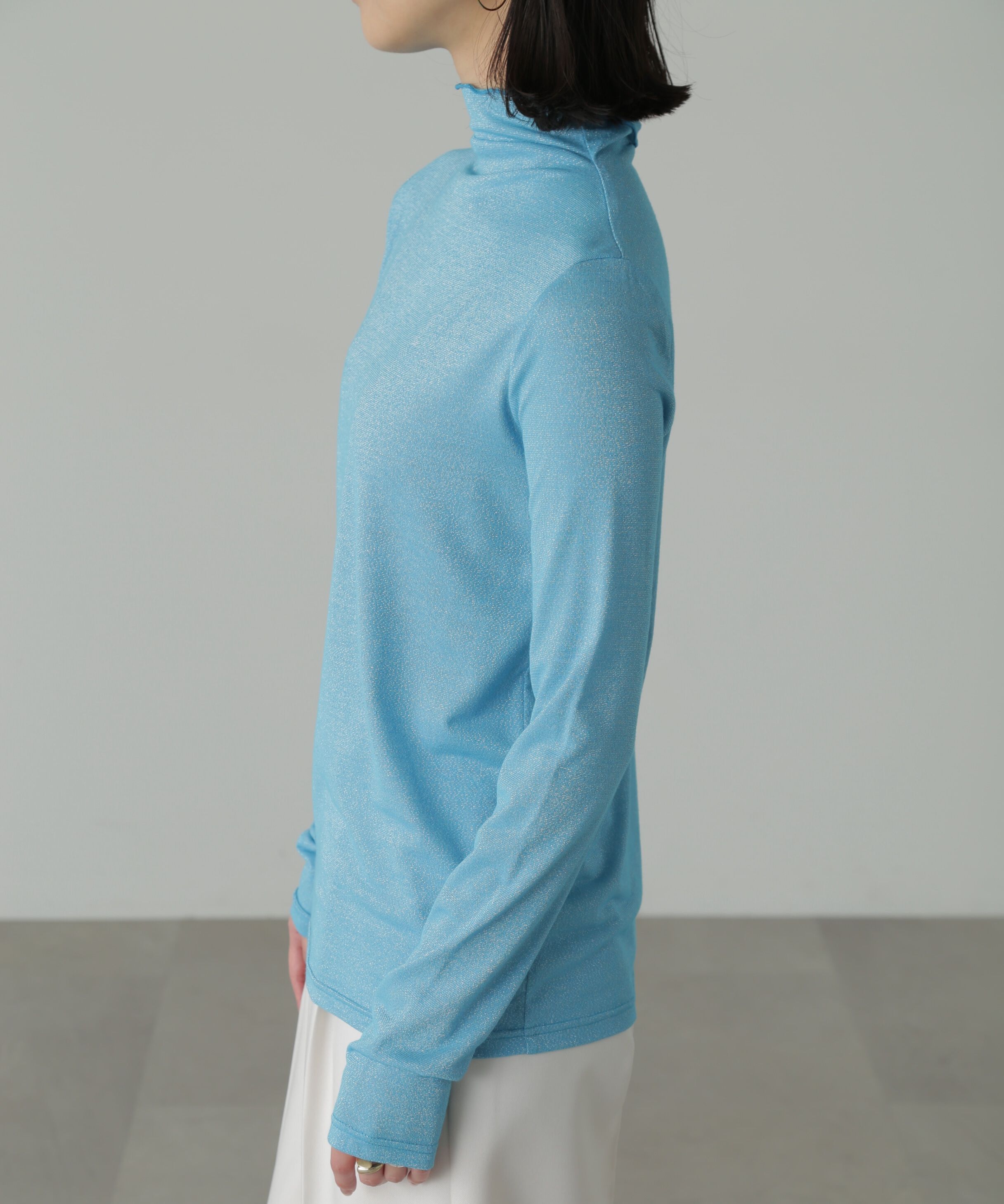  「ラメシアーハイネックカットソー」|Tシャツ・カットソー|