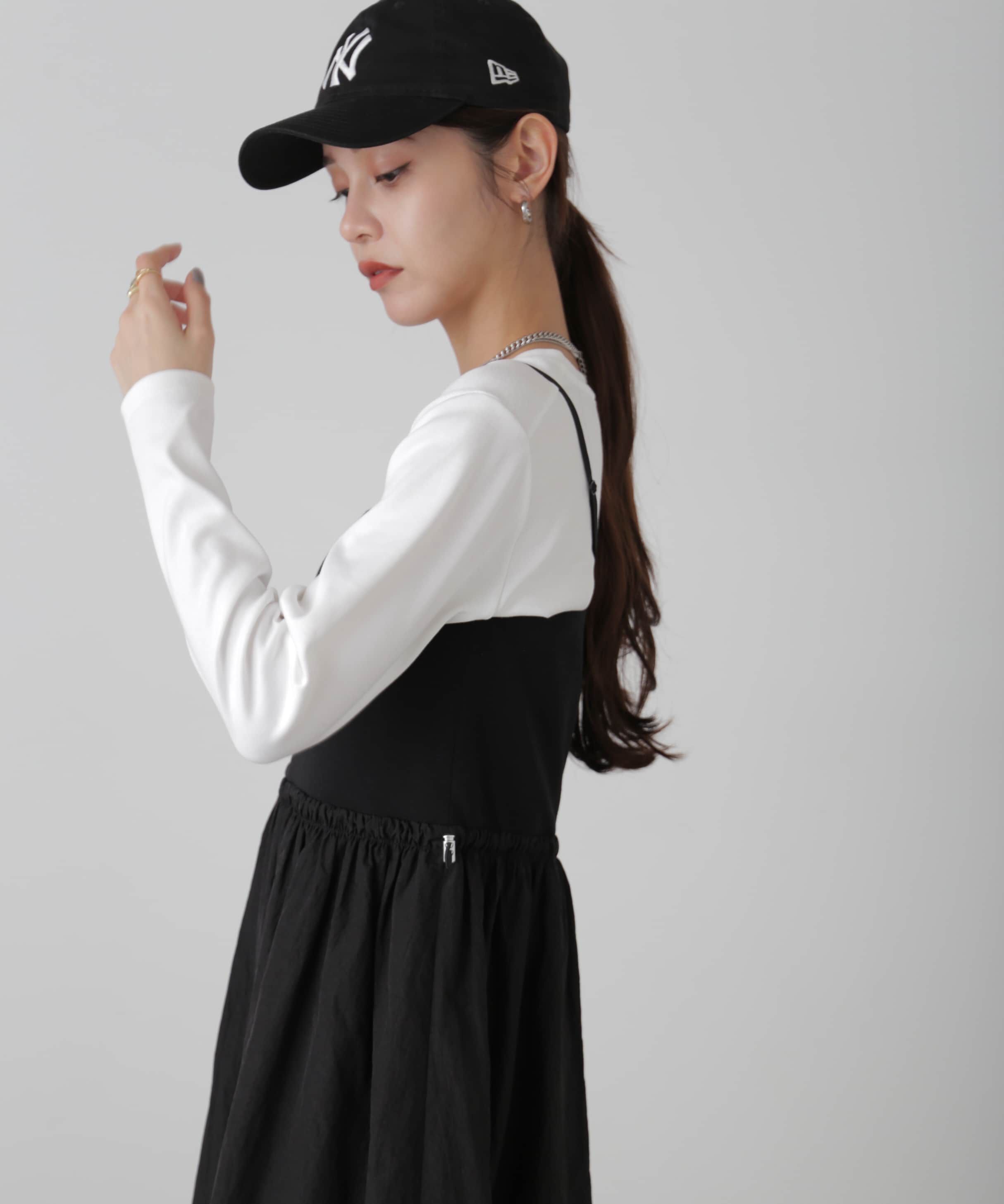  「異素材ドッキングキャミワンピース」|ワンピース|