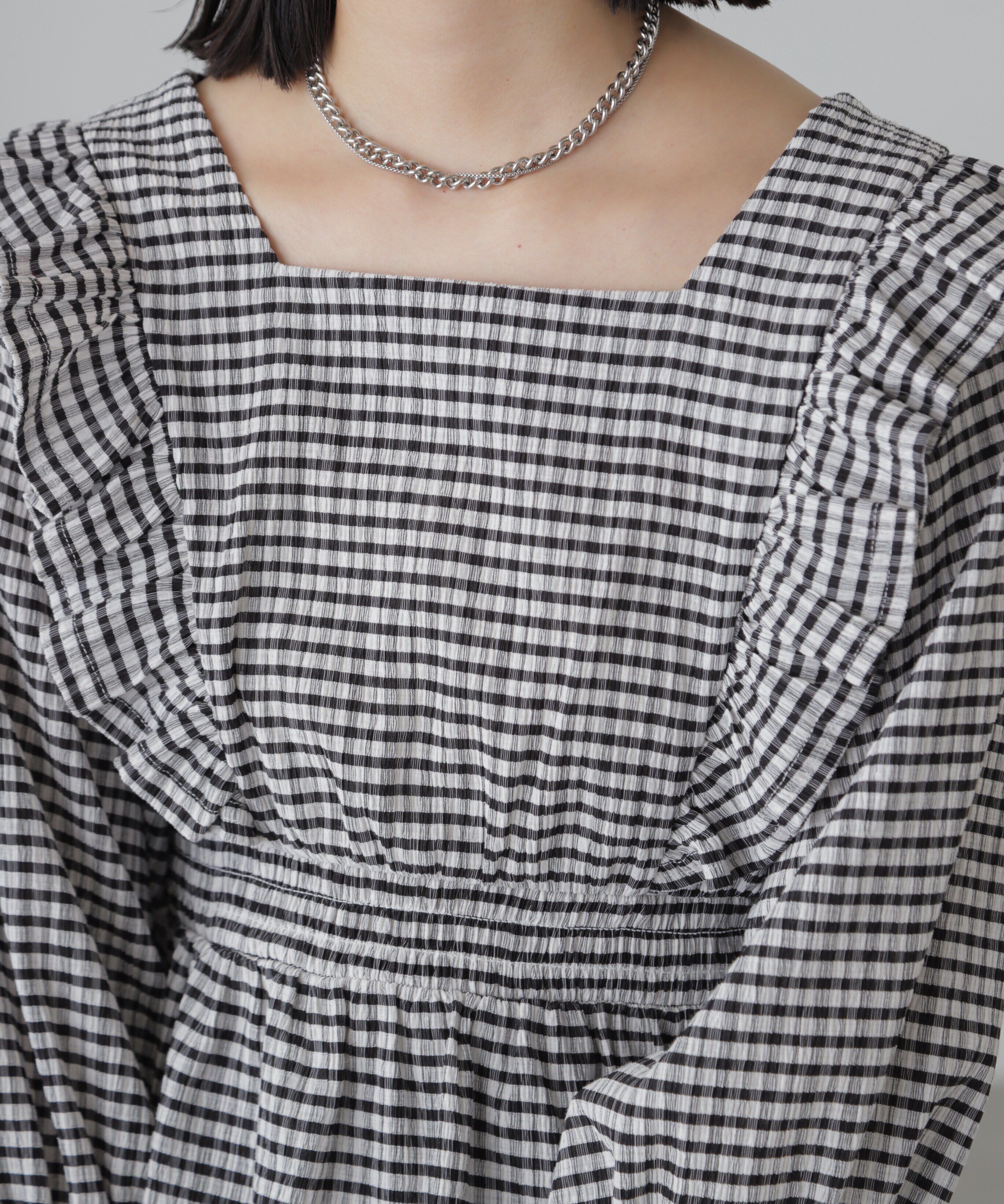  「肩フリルウエストシャーリングブラウス」|シャツ・ブラウス|