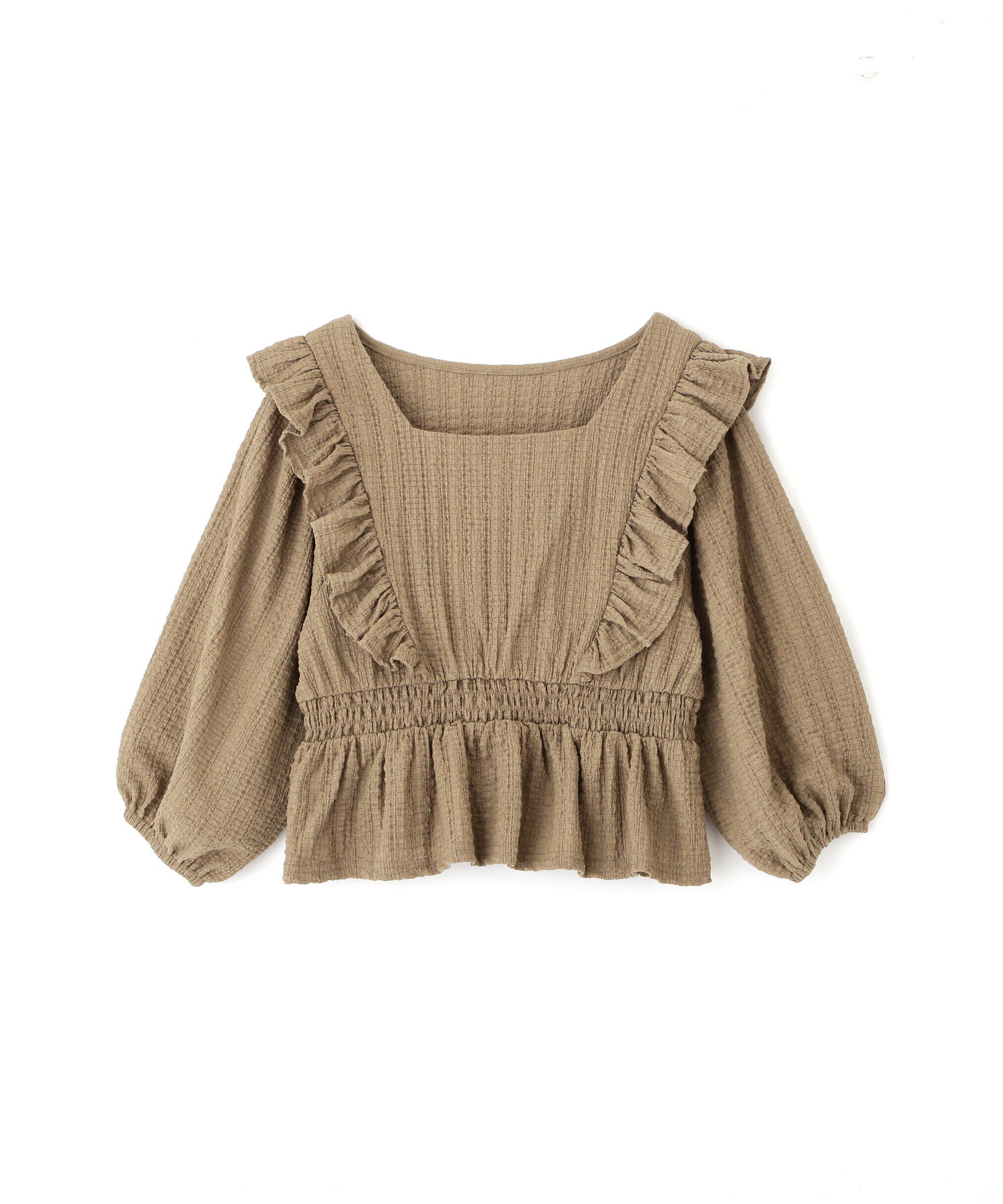  「肩フリルウエストシャーリングブラウス」|シャツ・ブラウス|