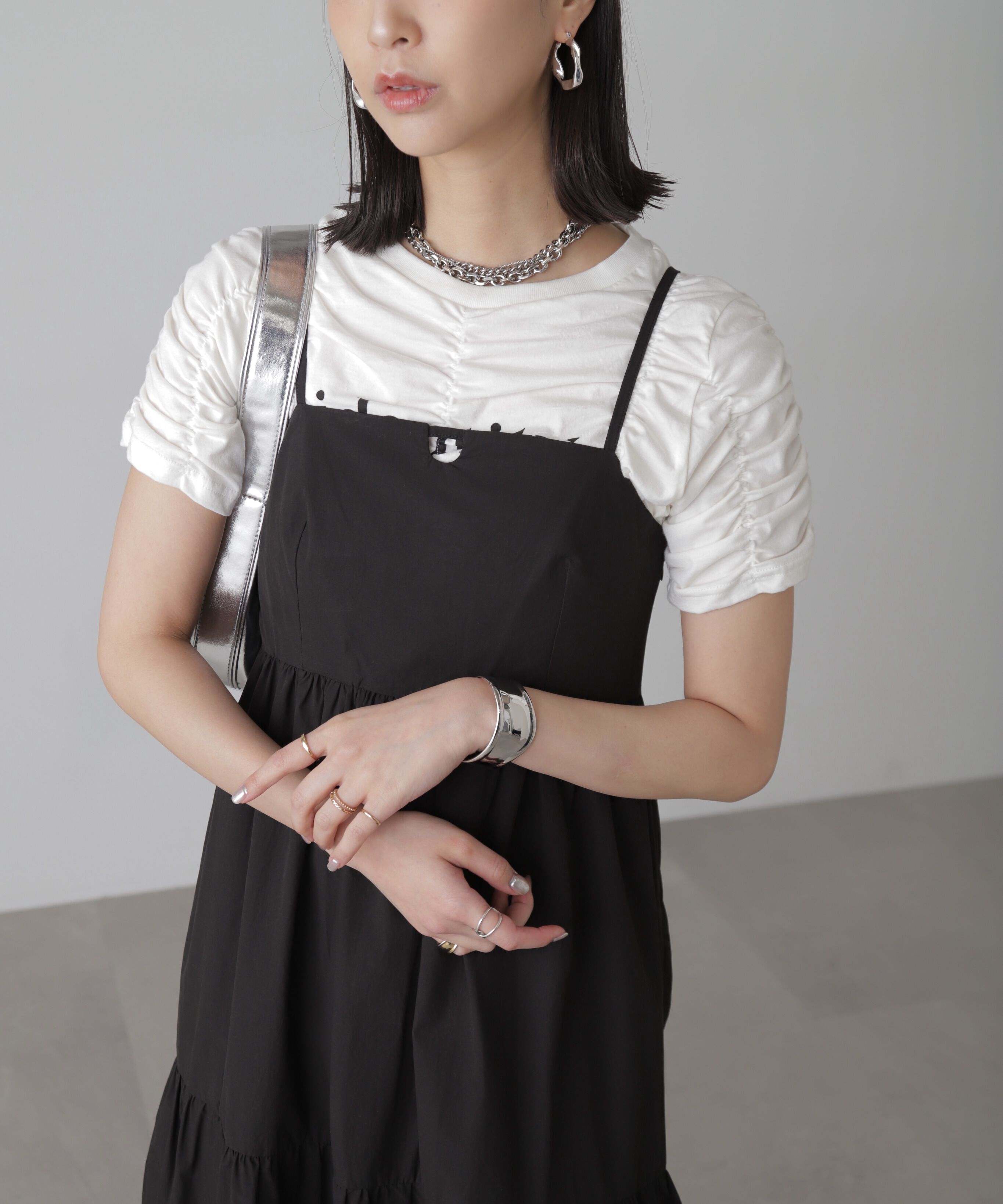  「コットンティアードキャミソールワンピース」|ワンピース|