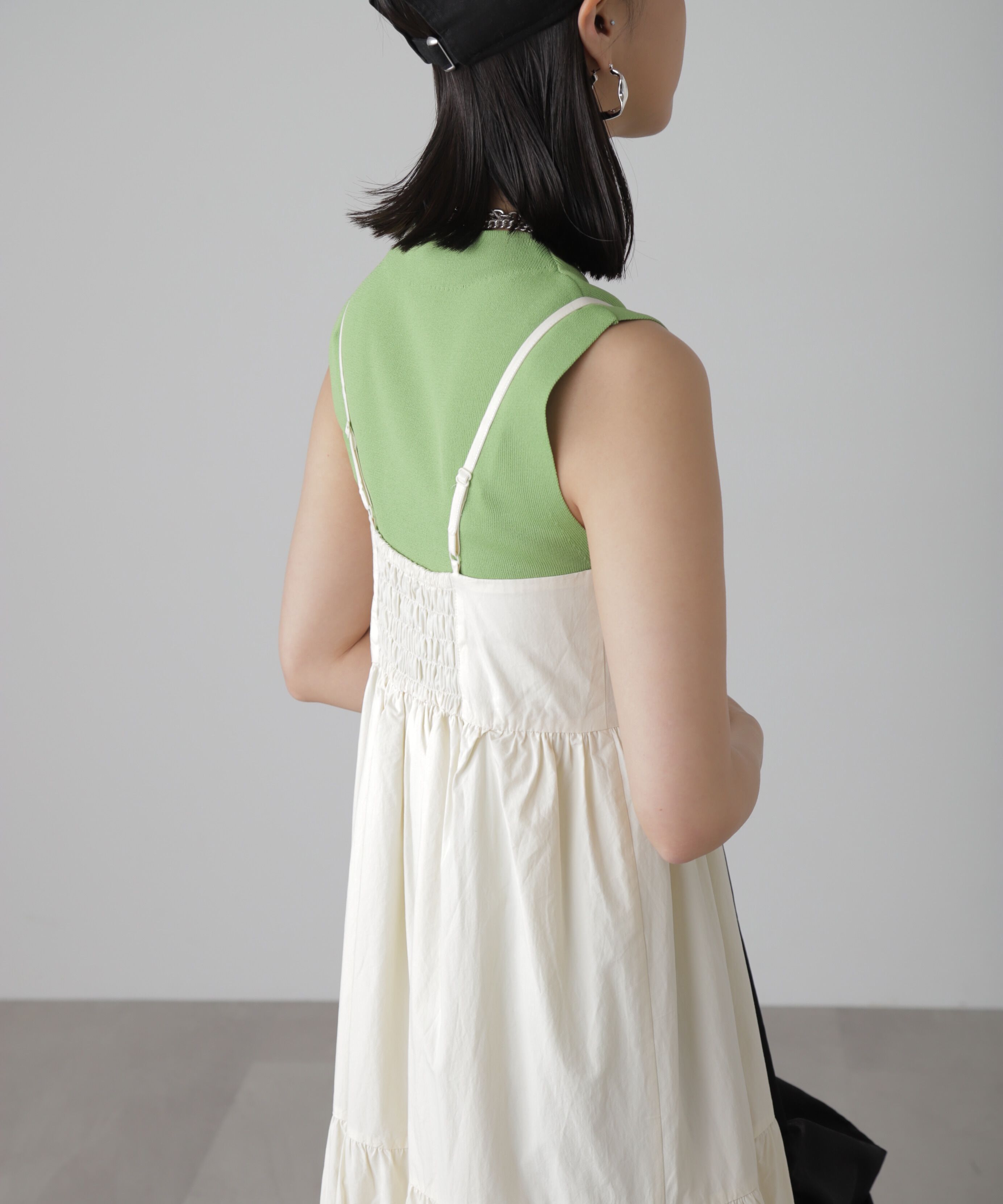  「コットンティアードキャミソールワンピース」|ワンピース|