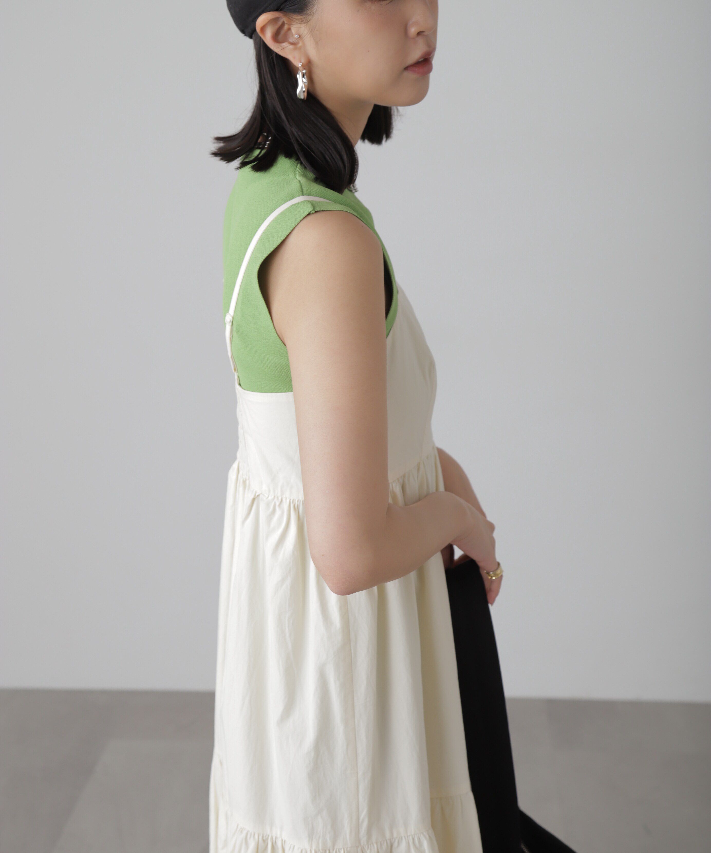  「コットンティアードキャミソールワンピース」|ワンピース|