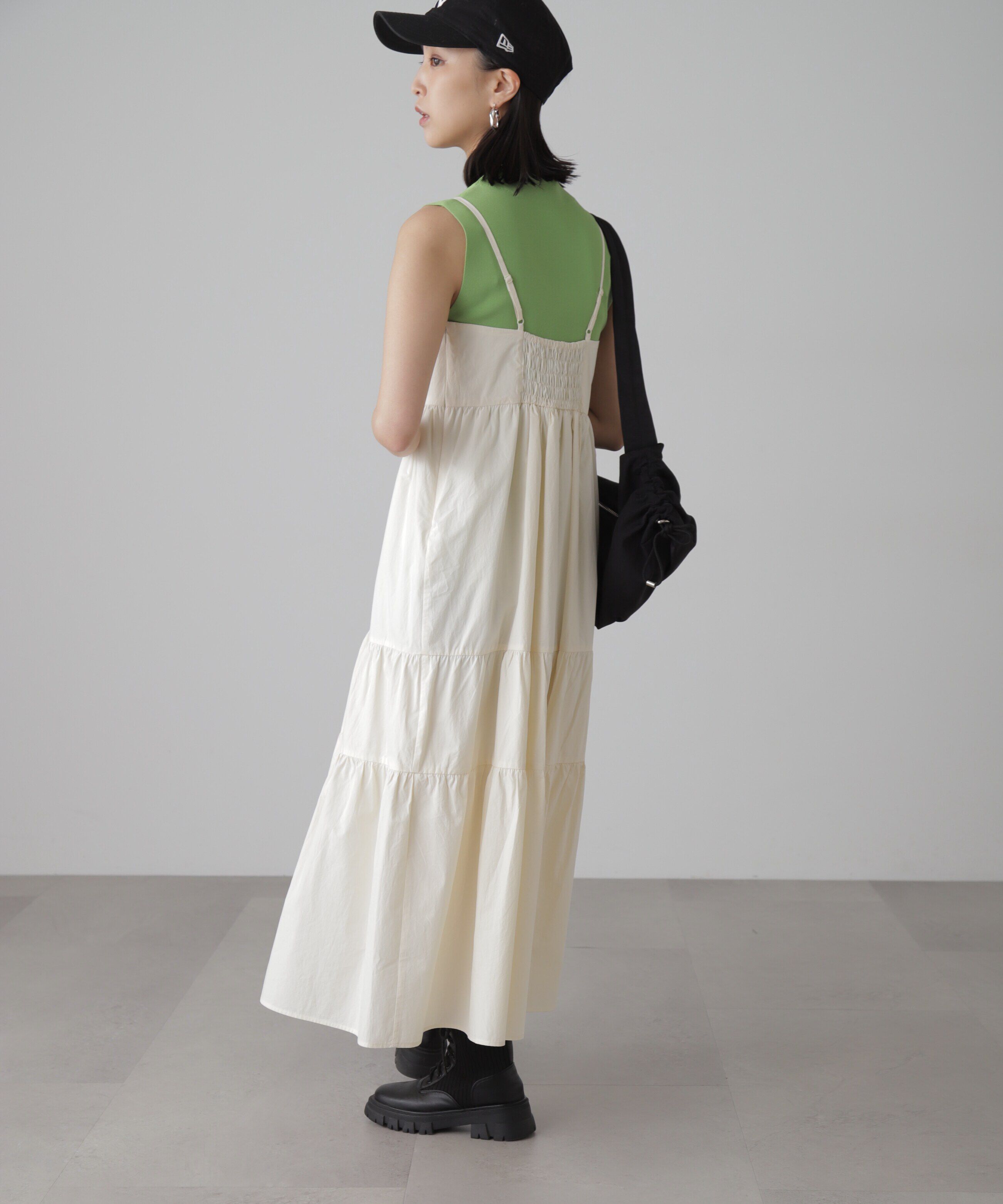  「コットンティアードキャミソールワンピース」|ワンピース|