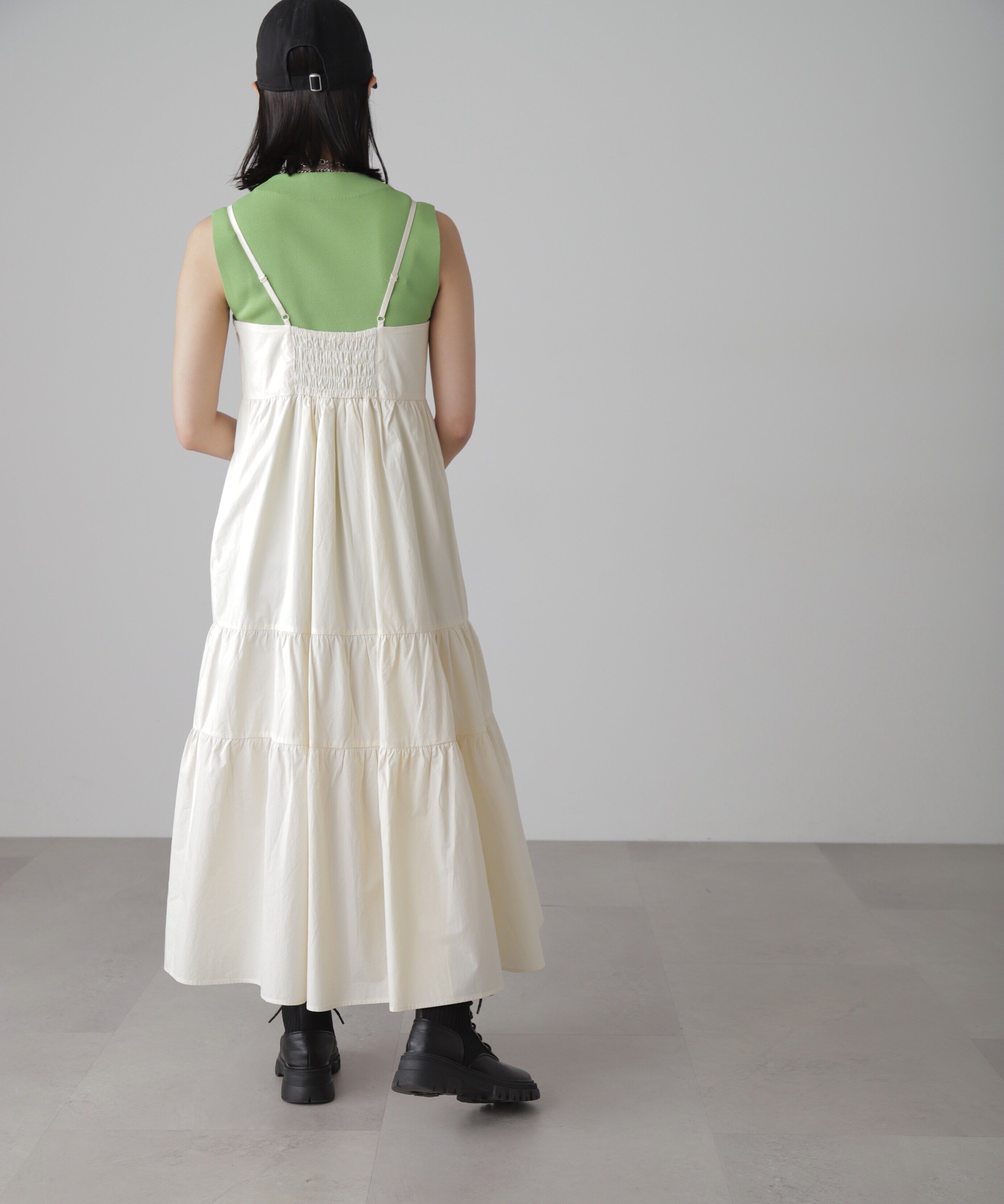  「コットンティアードキャミソールワンピース」|ワンピース|