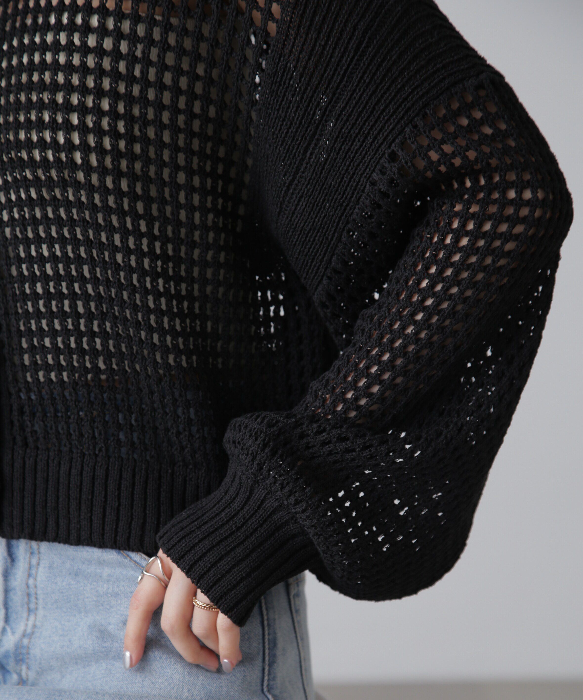  「前後2Wayメッシュニットカーディガン」|ニット・セーター|