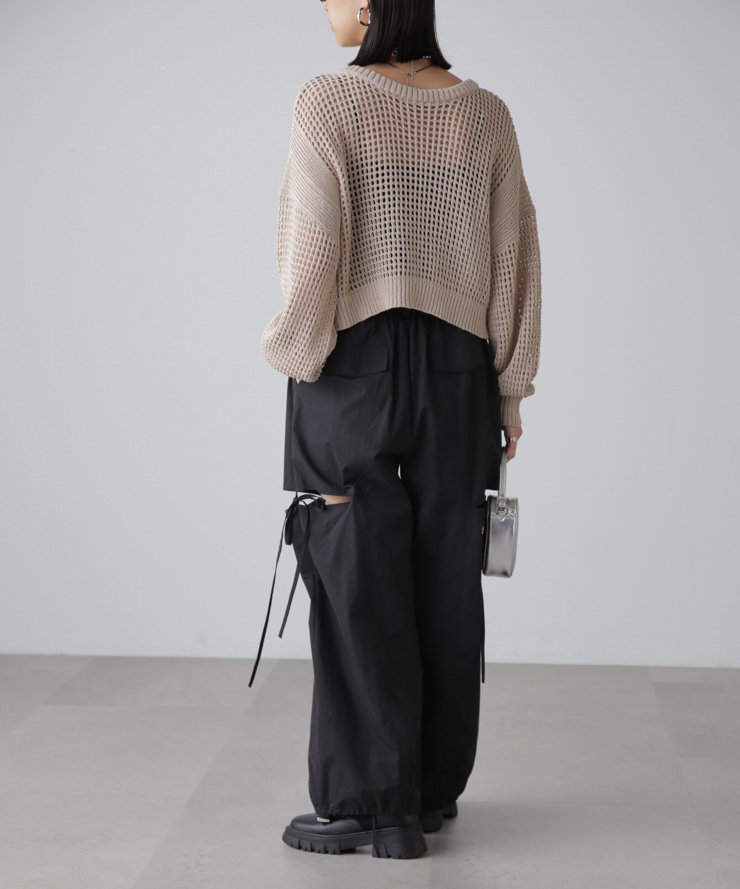  「前後2Wayメッシュニットカーディガン」|ニット・セーター|