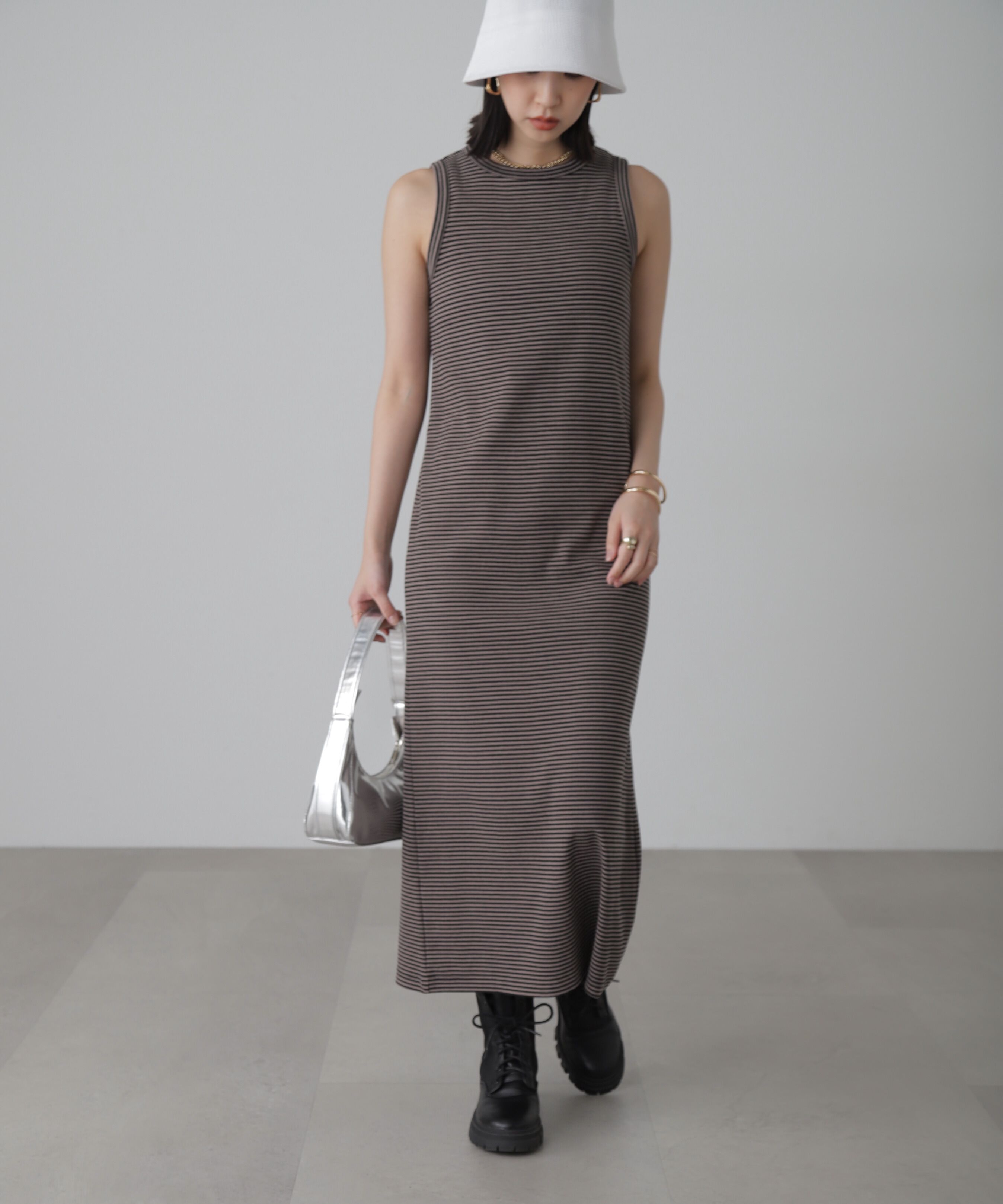  「アメスリタンクトップワンピース」|ワンピース|モカ&times;ブラッ  1