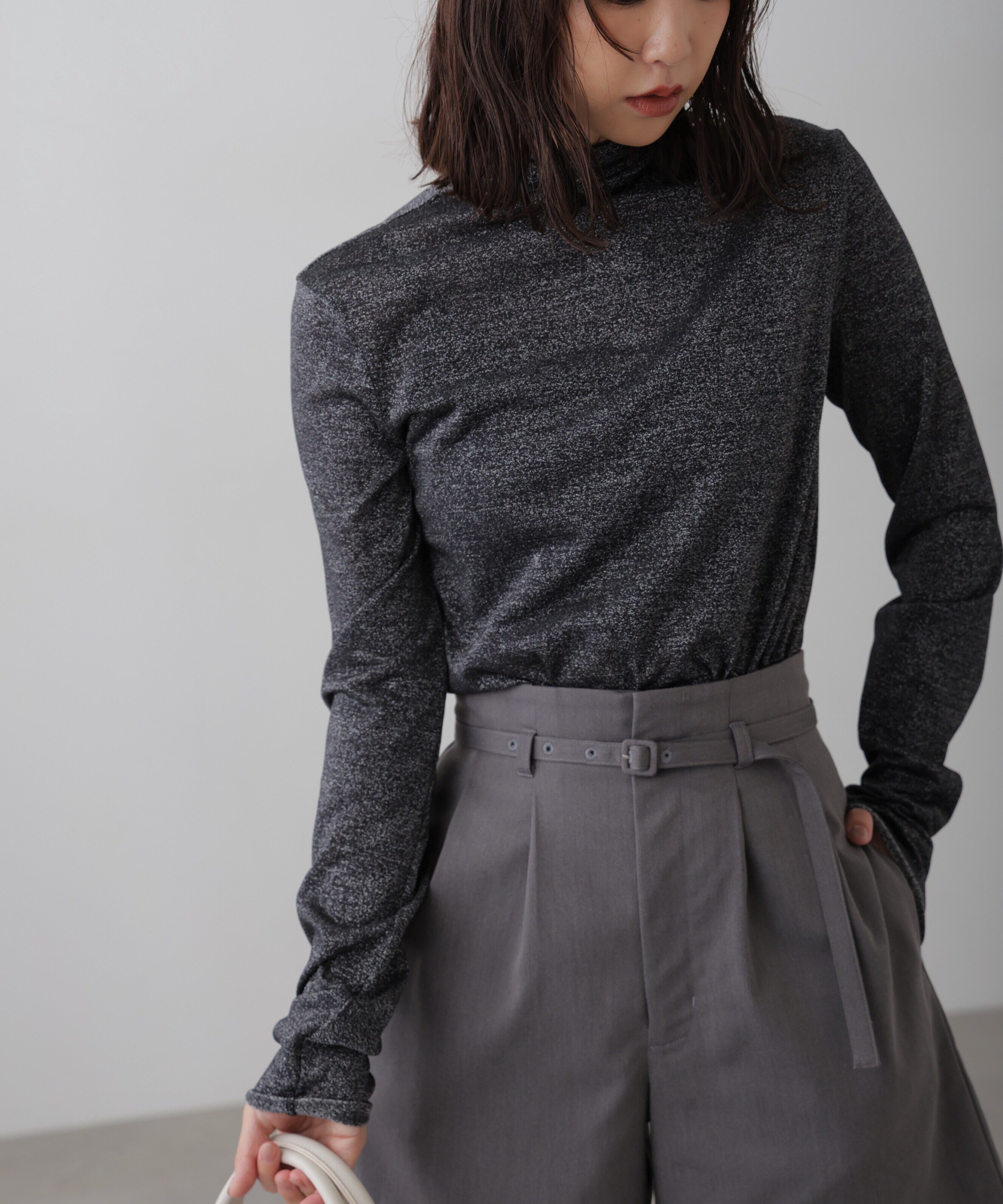  「シアーラメハイネックカットソー」|Tシャツ・カットソー|