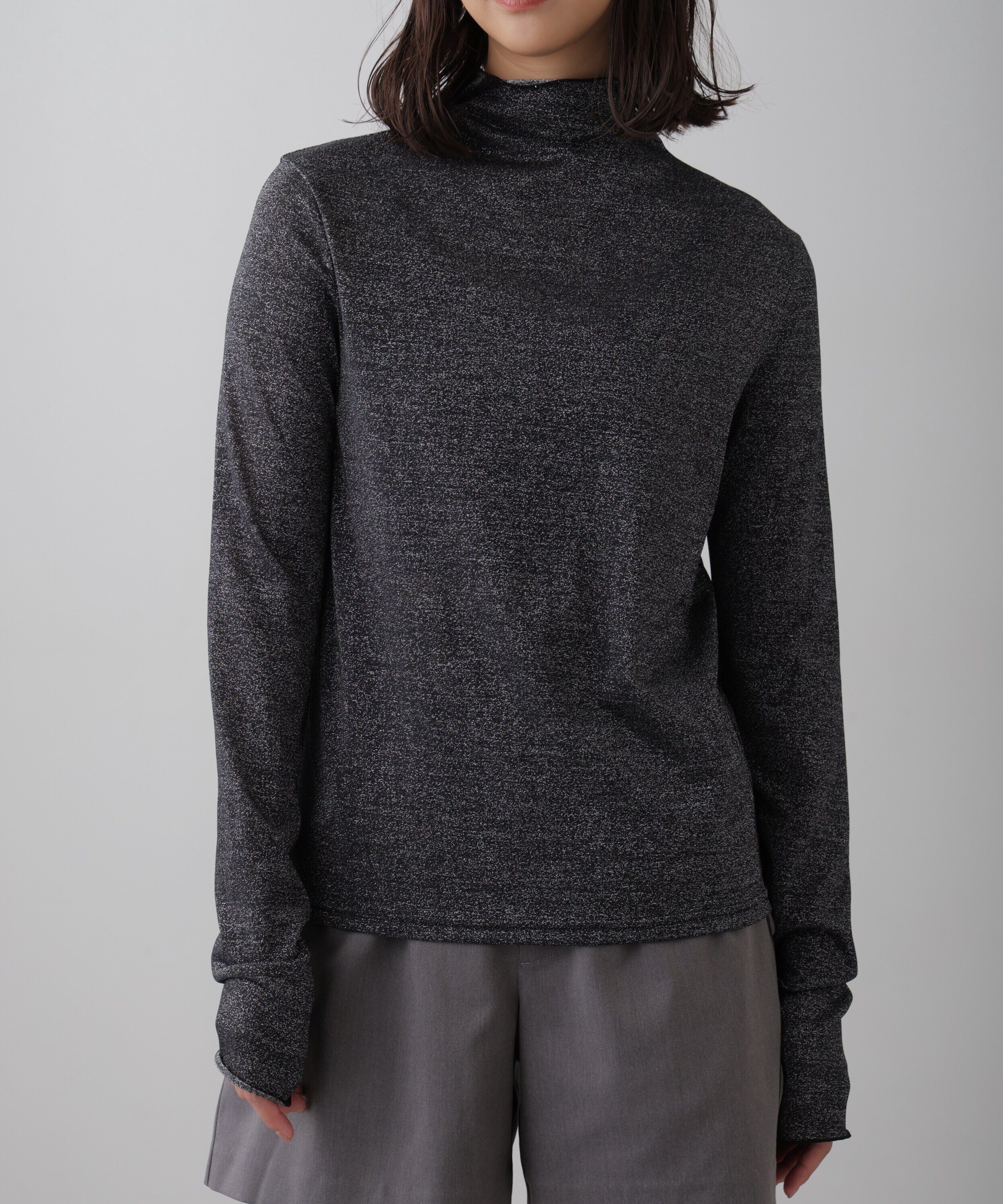  「シアーラメハイネックカットソー」|Tシャツ・カットソー|