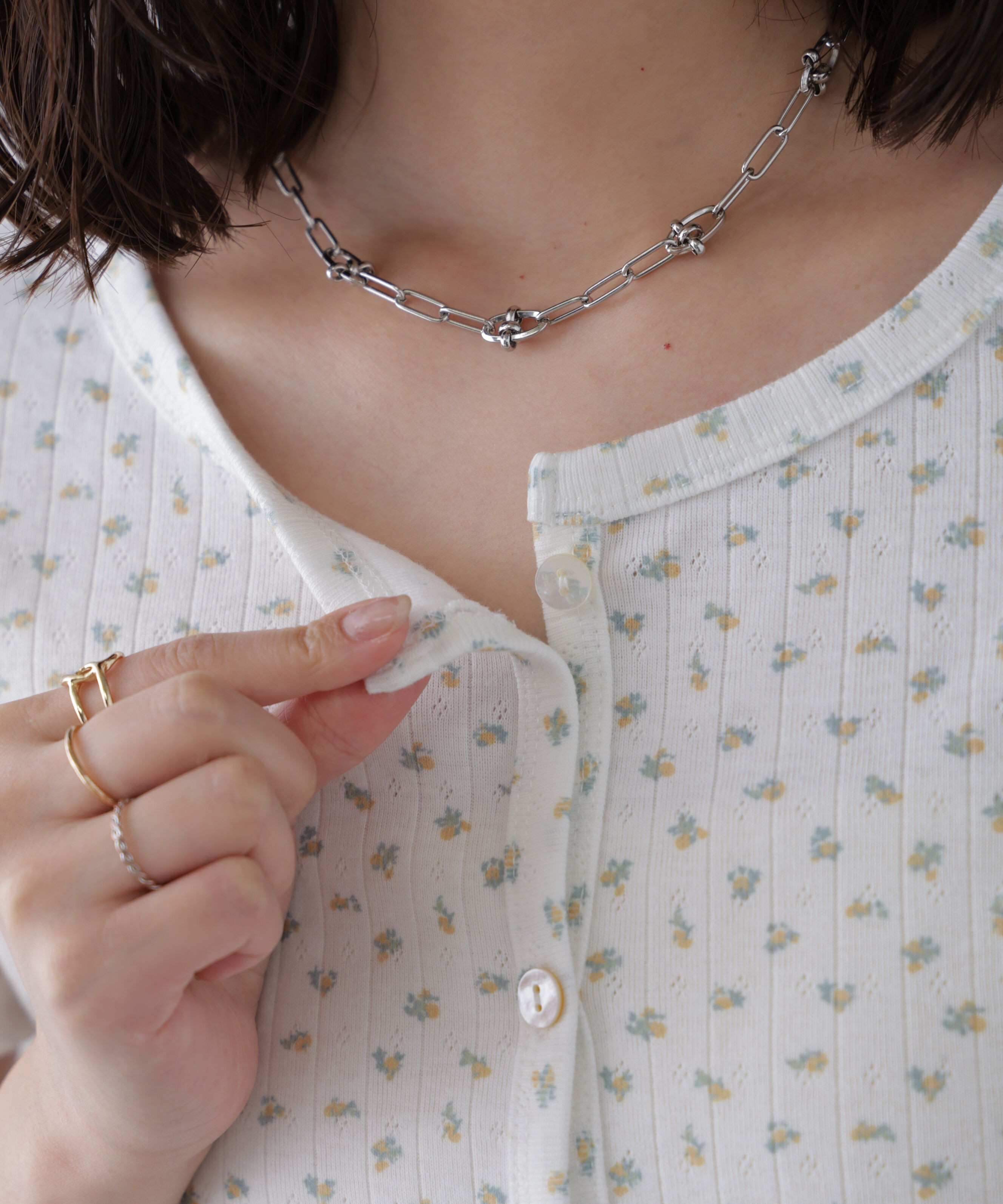  「花柄テレコカーディガン」|Tシャツ・カットソー|