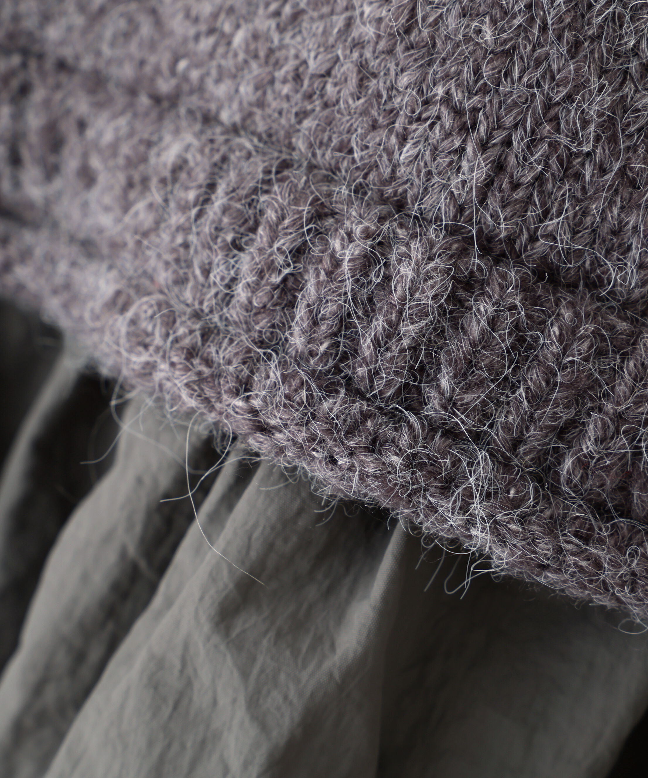  「アルパカ混布帛ドッキングバルーンニット」|ニット・セーター|