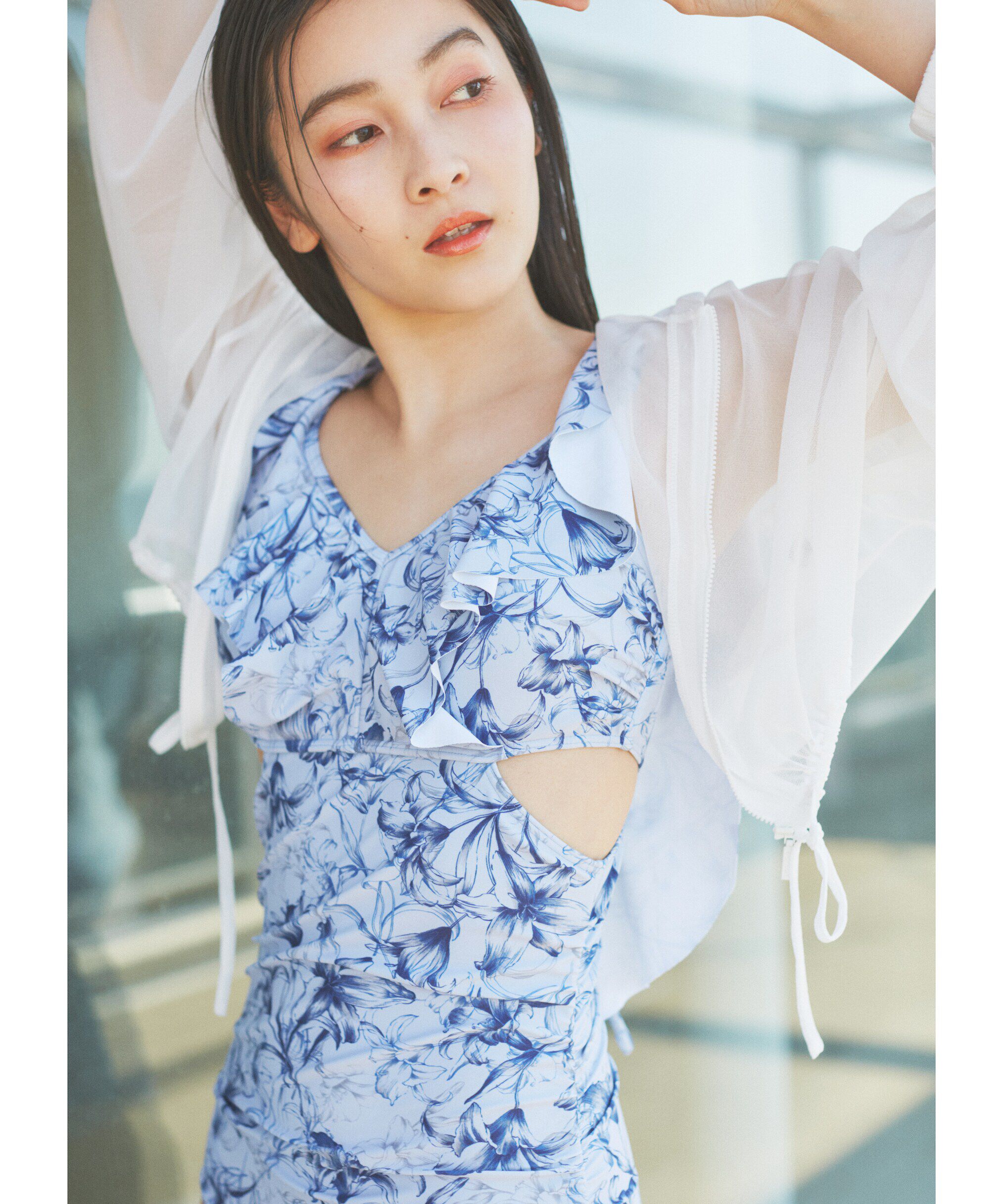  「バックレースアップフリルワンピース」|ビキニ|