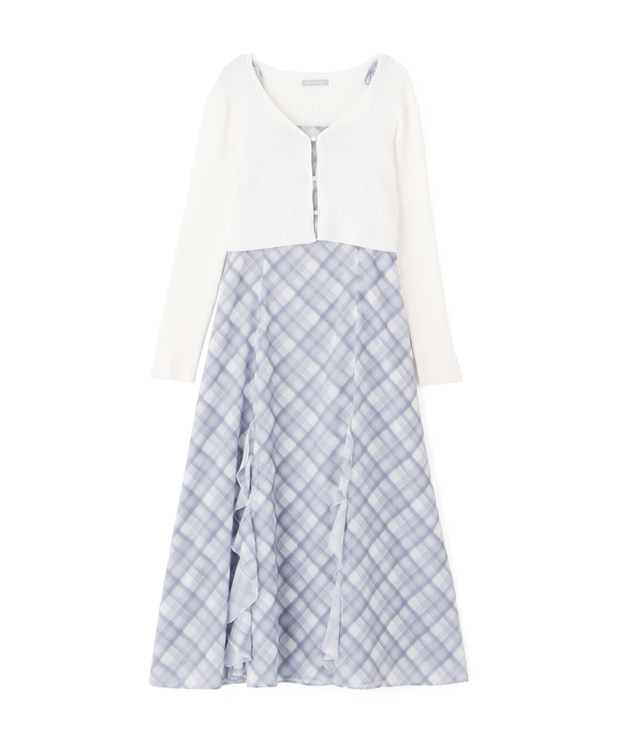  「ショートカーデ・ラッフルキャミワンピセット」|ワンピース|