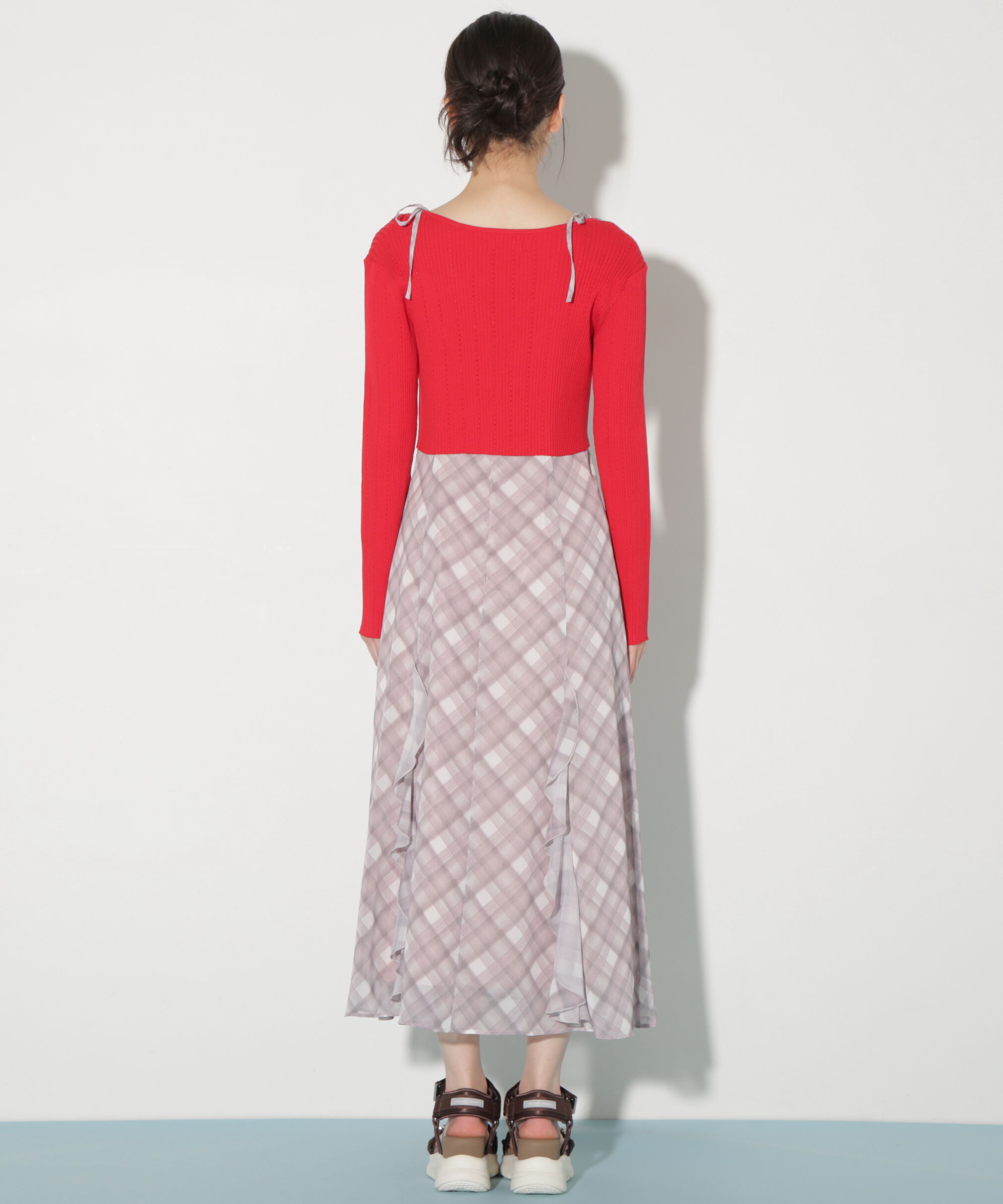  「ショートカーデ・ラッフルキャミワンピセット」|ワンピース|