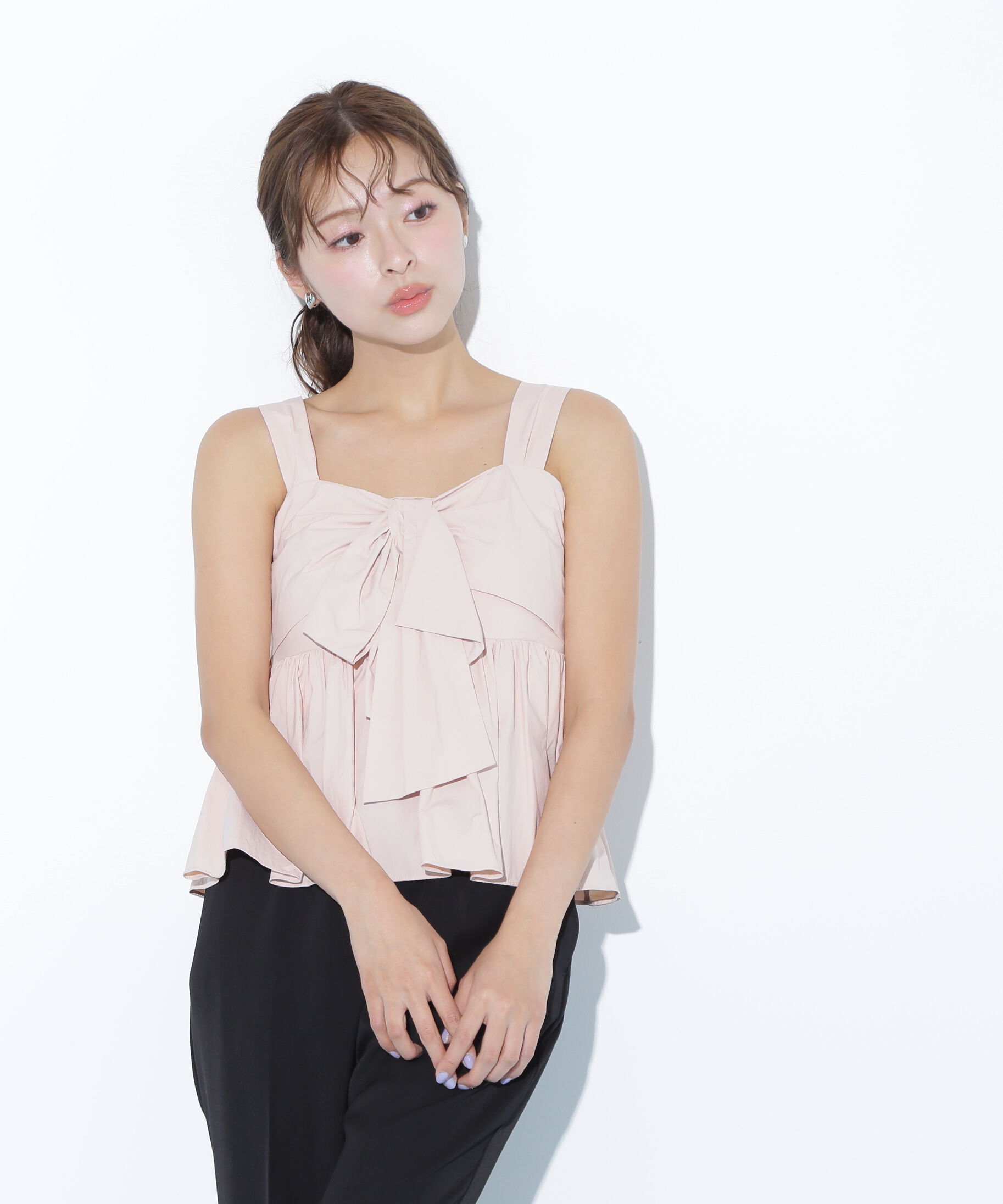  「リボンペプラムブラウス」|シャツ・ブラウス|