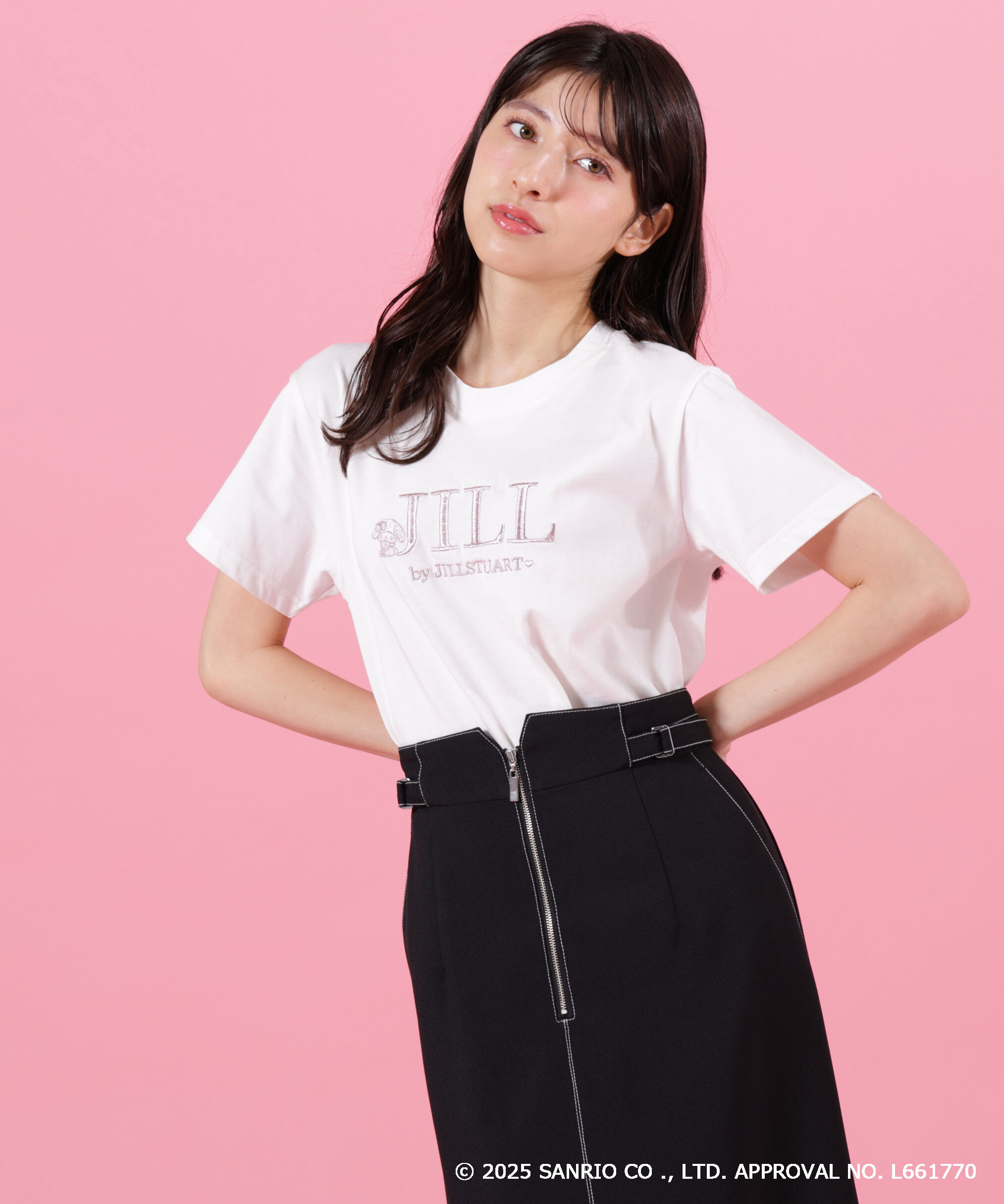  「＜マイメロディ＆クロミコラボ＞オーガニックコットン刺繍ロゴTシャツ」|Tシャツ・カットソー|