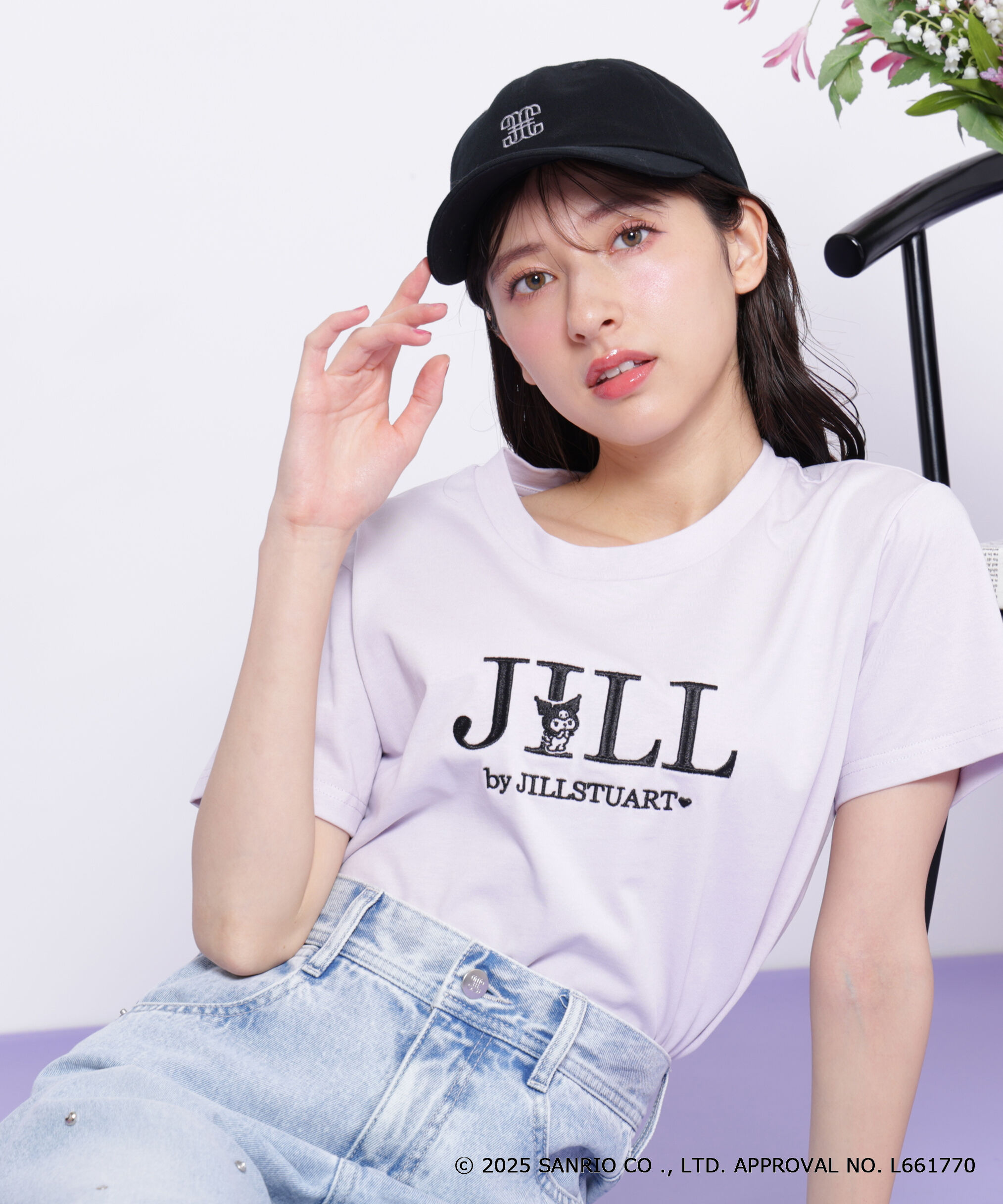  「＜マイメロディ＆クロミコラボ＞オーガニックコットン刺繍ロゴTシャツ」|Tシャツ・カットソー|