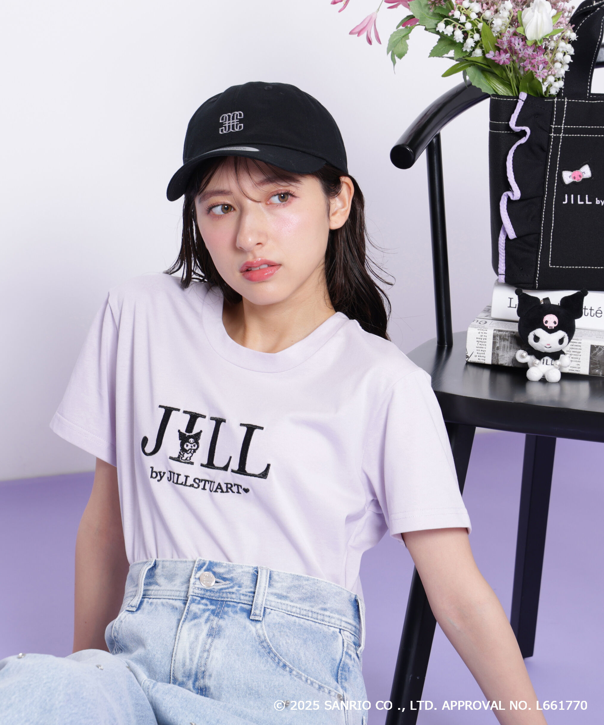  「＜マイメロディ＆クロミコラボ＞オーガニックコットン刺繍ロゴTシャツ」|Tシャツ・カットソー|